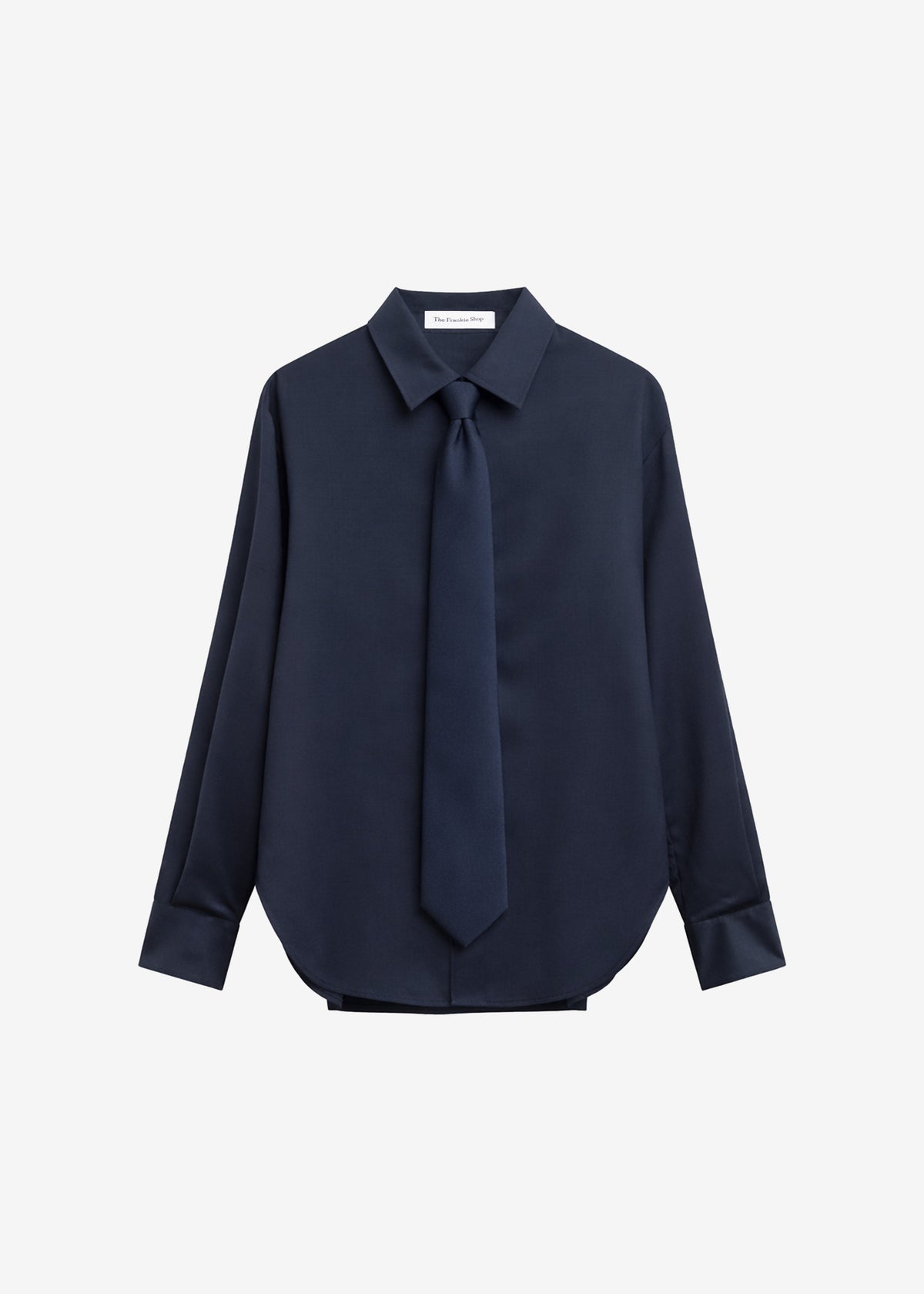 Peri Tie Neck Shirt - Navy - 7