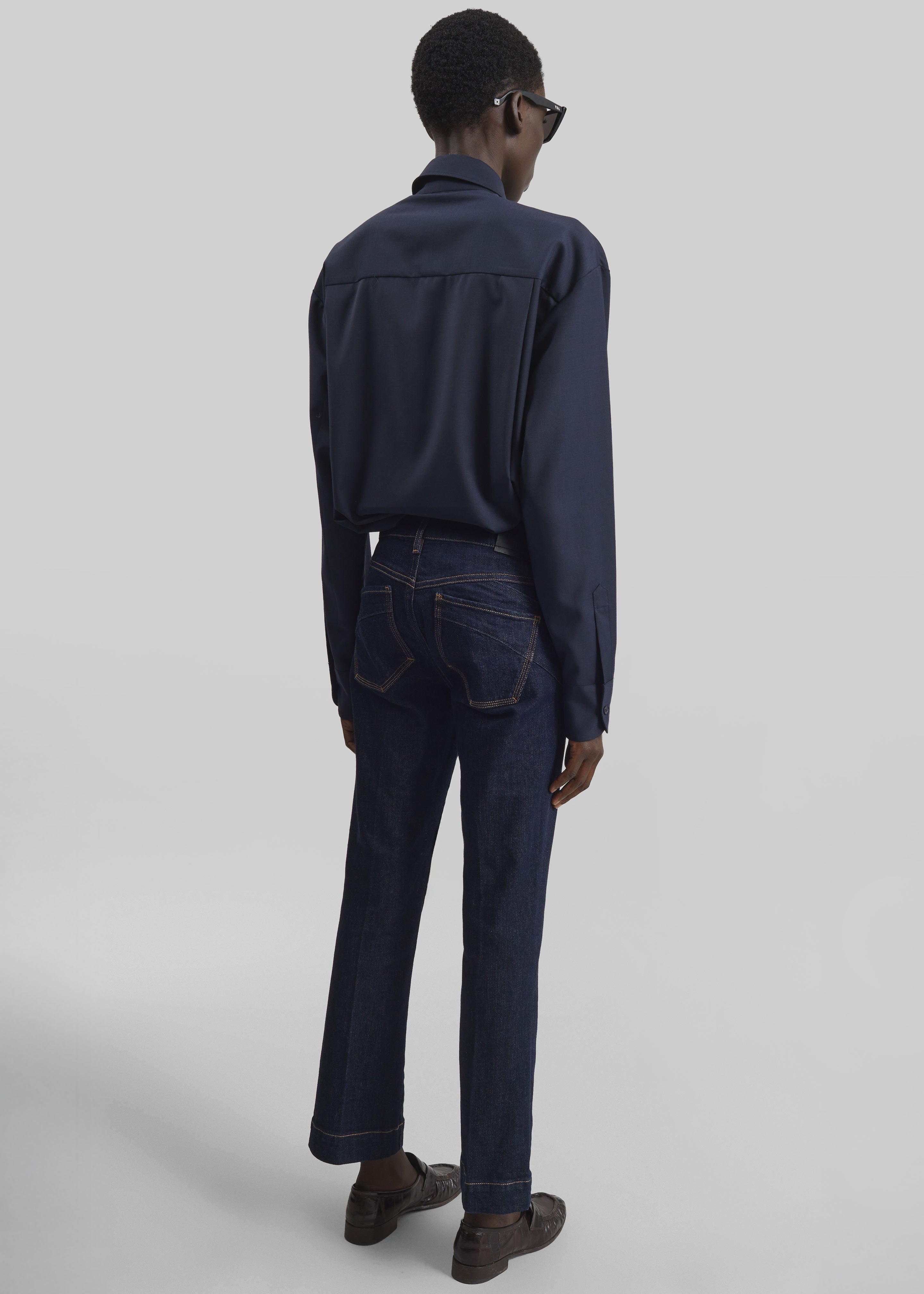 Peri Tie Neck Shirt - Navy - 6
