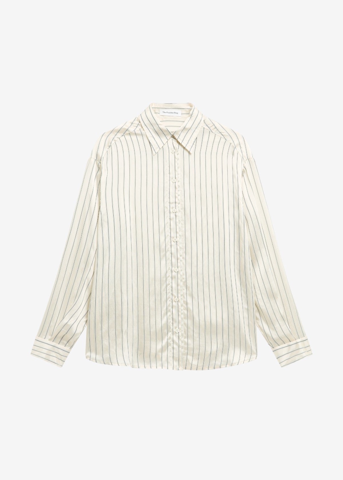 Peri Striped Silk Shirt - Cream/Navy Stripe - 4