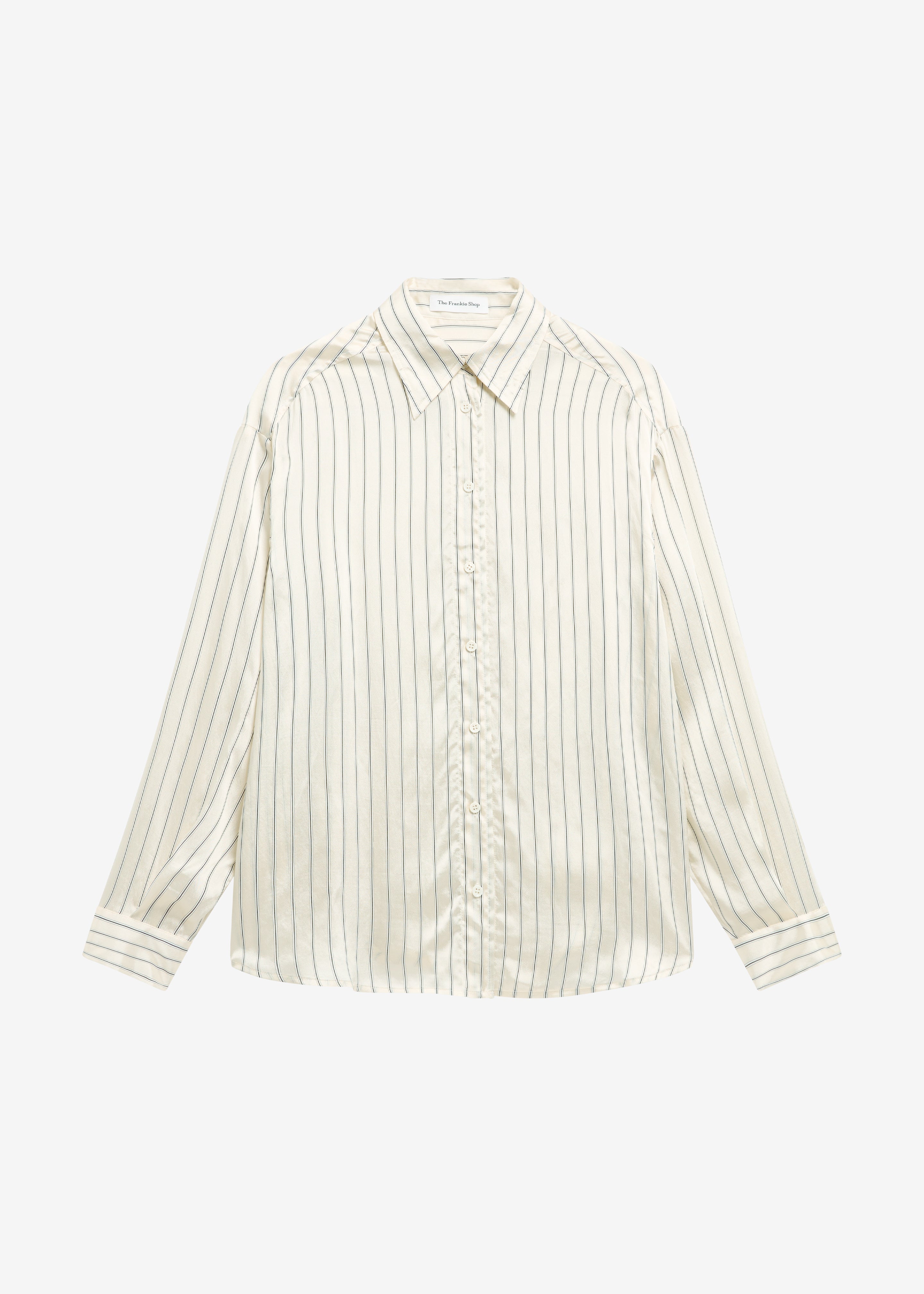 Peri Striped Silk Shirt - Cream/Navy Stripe - 4