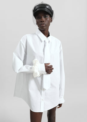 Perna Tie Neck Shirt - White