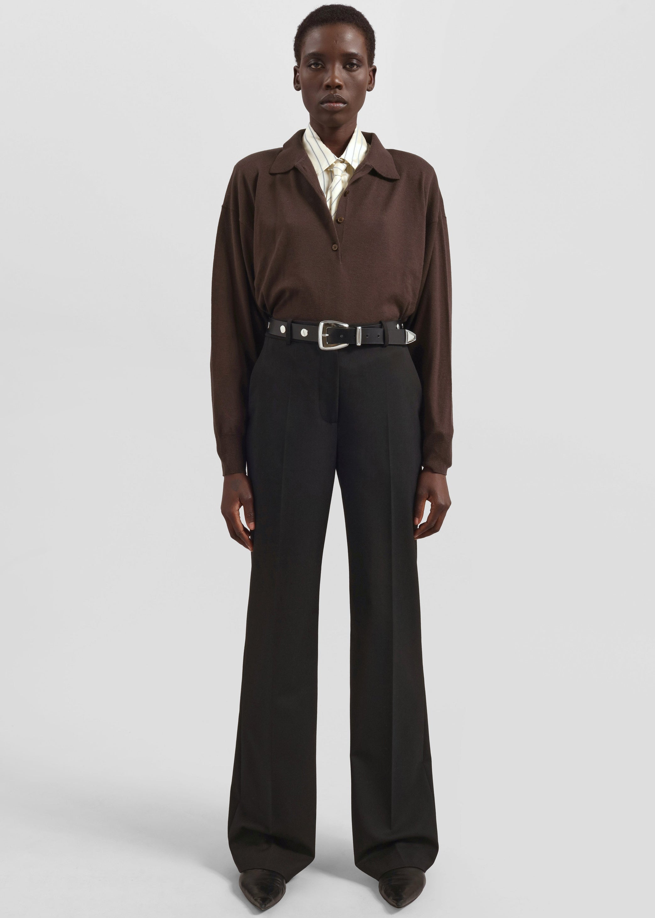 Shop the look image for Perth Studded Leather Belt - Black/Silver