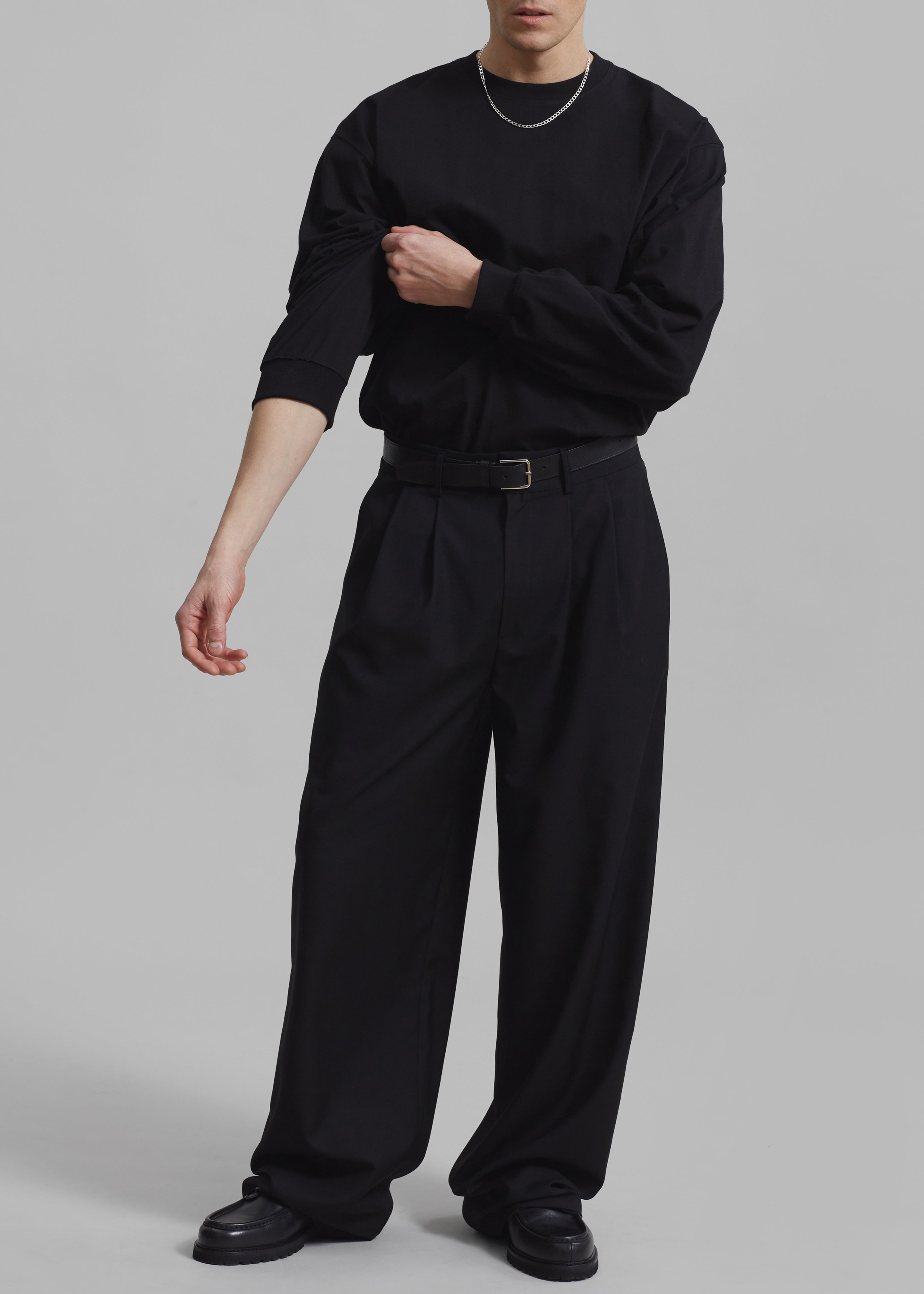 Peyton Pleated Pants - Black - 4