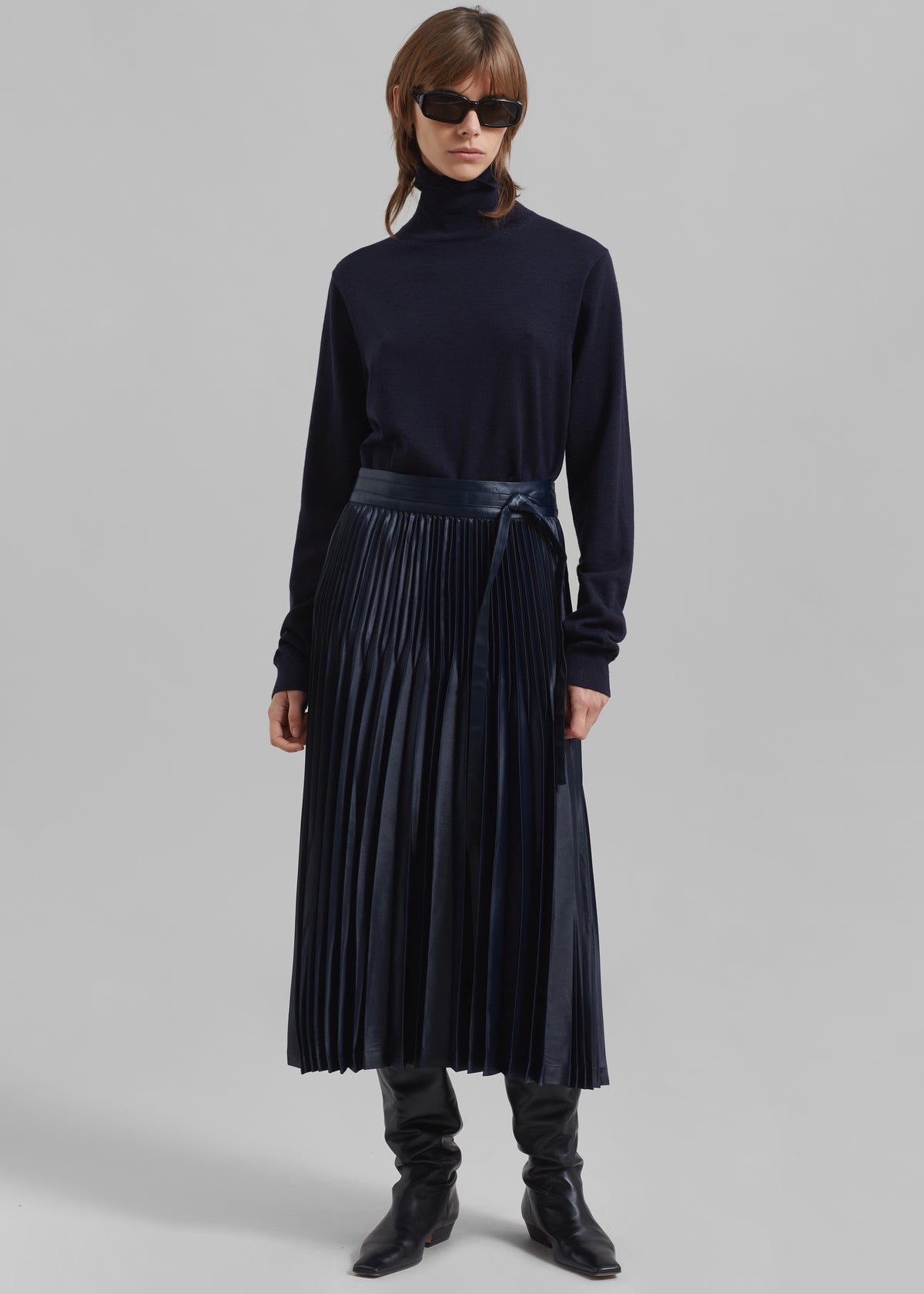 3.1 Phillip Lim Chintz Pleated Skirt - Midnight - 5