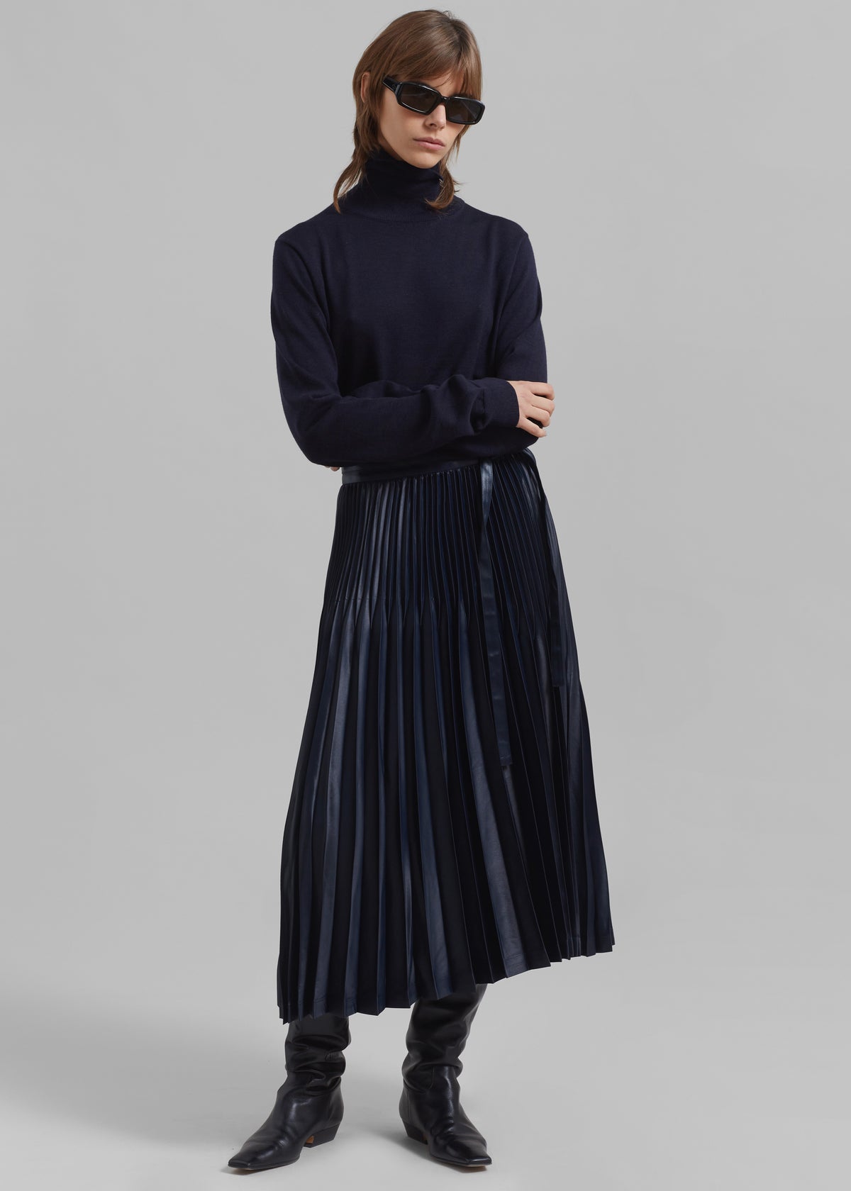 3.1 Phillip Lim Chintz Pleated Skirt - Midnight - 1