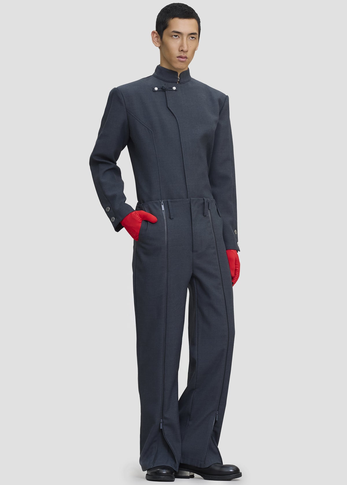 Pieces Uniques Emin Zip Pants - Ashen Sky