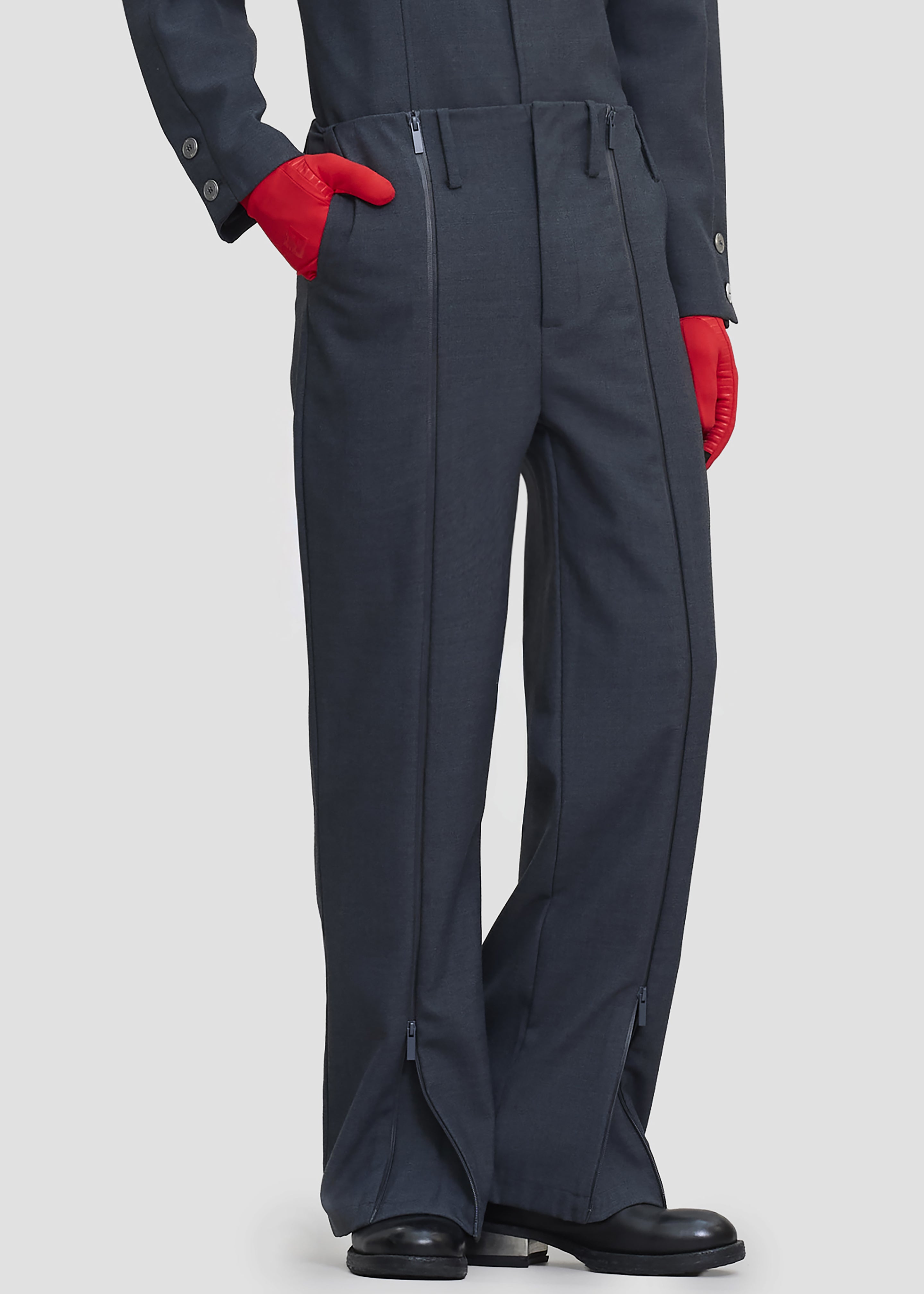Pieces Uniques Emin Zip Pants - Ashen Sky