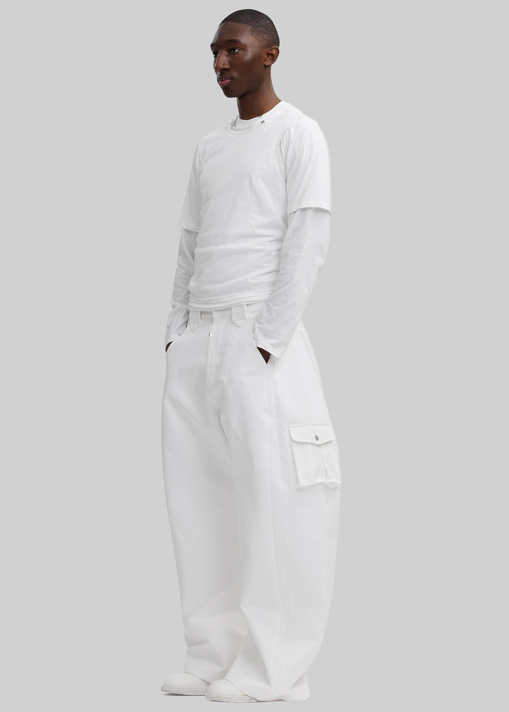 Pieces Uniques Le Cargo Pants Emin - White Wash