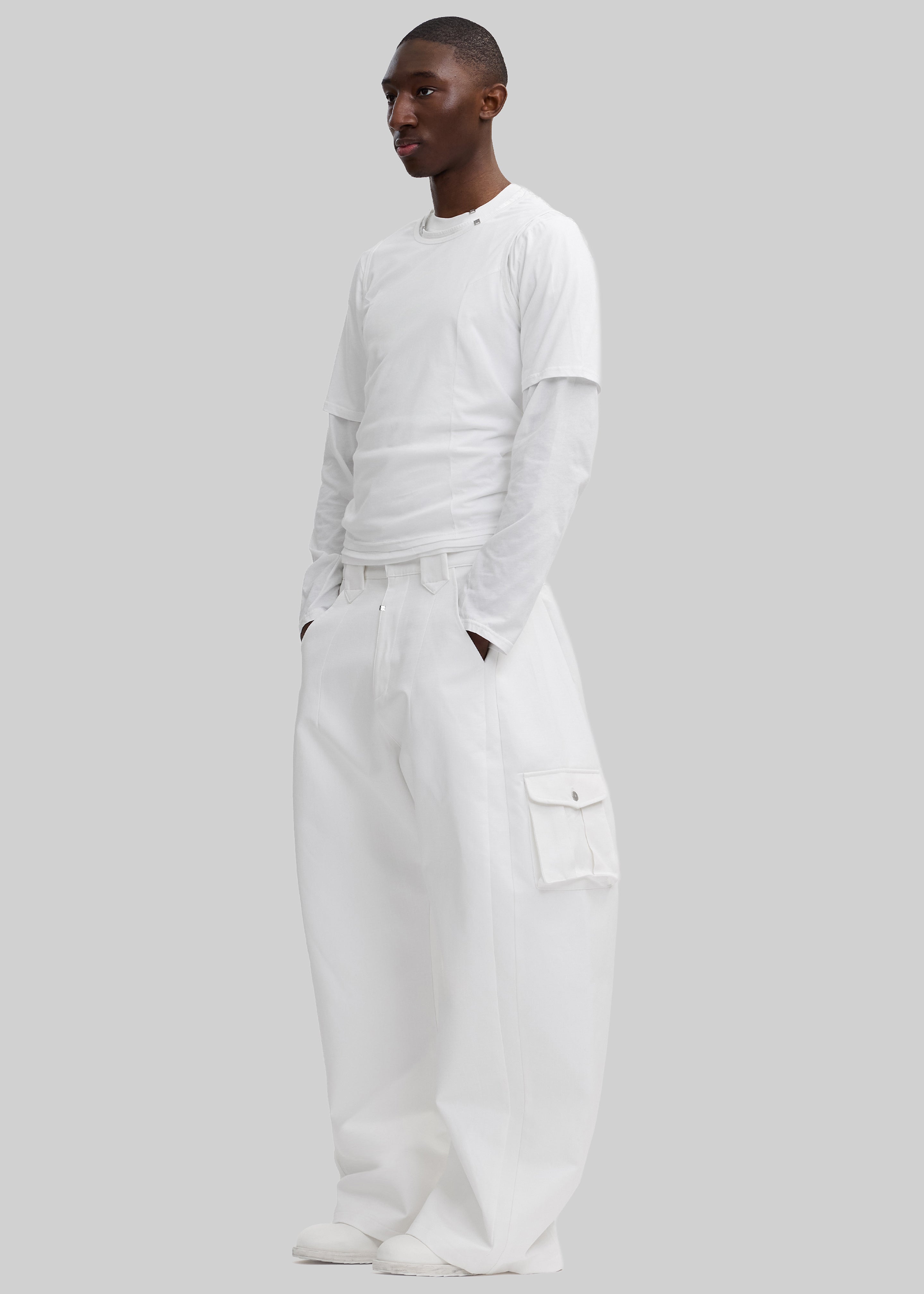 Pieces Uniques Le Cargo Pants Emin - White Wash - 1
