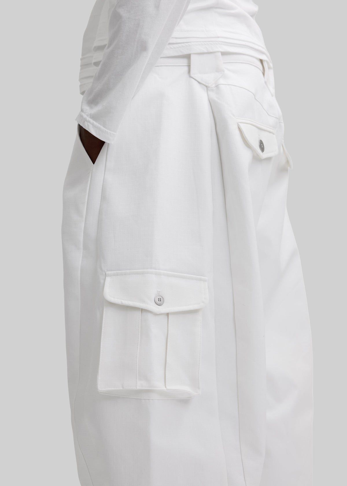 Pieces Uniques Le Cargo Pants Emin - White Wash - 4