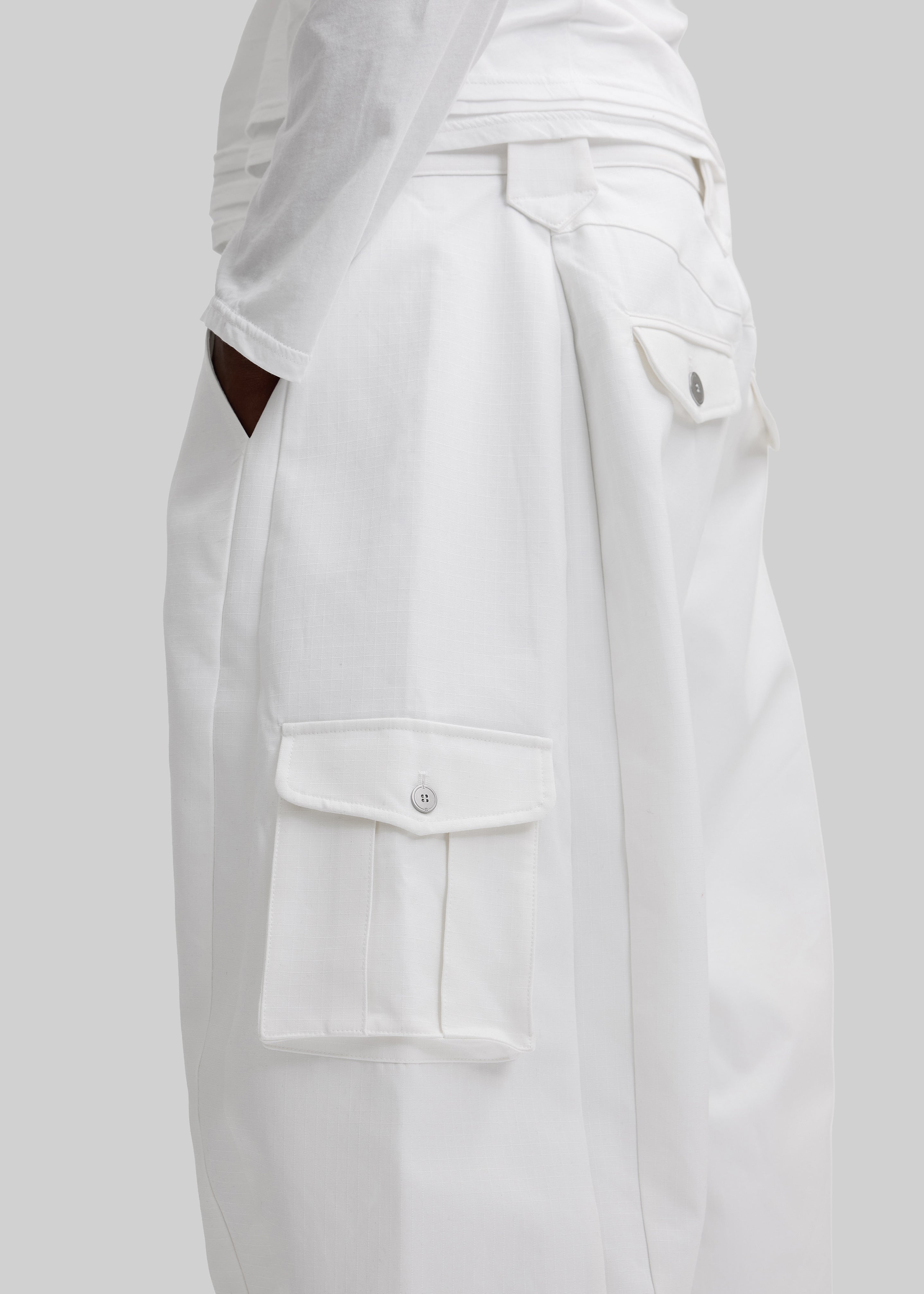 Pieces Uniques Le Cargo Pants Emin - White Wash - 4