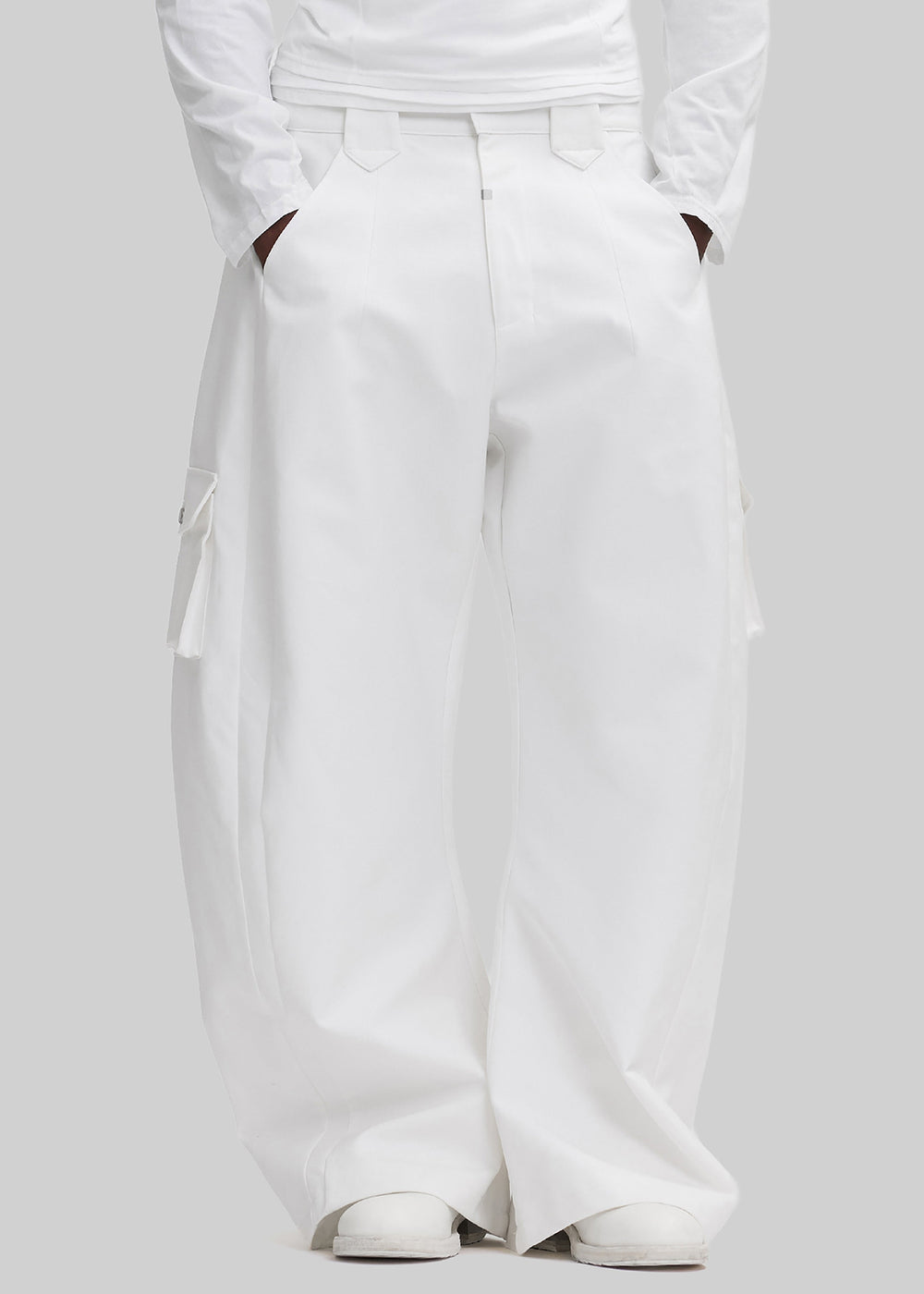 Pieces Uniques Le Cargo Pants Emin - White Wash - 1