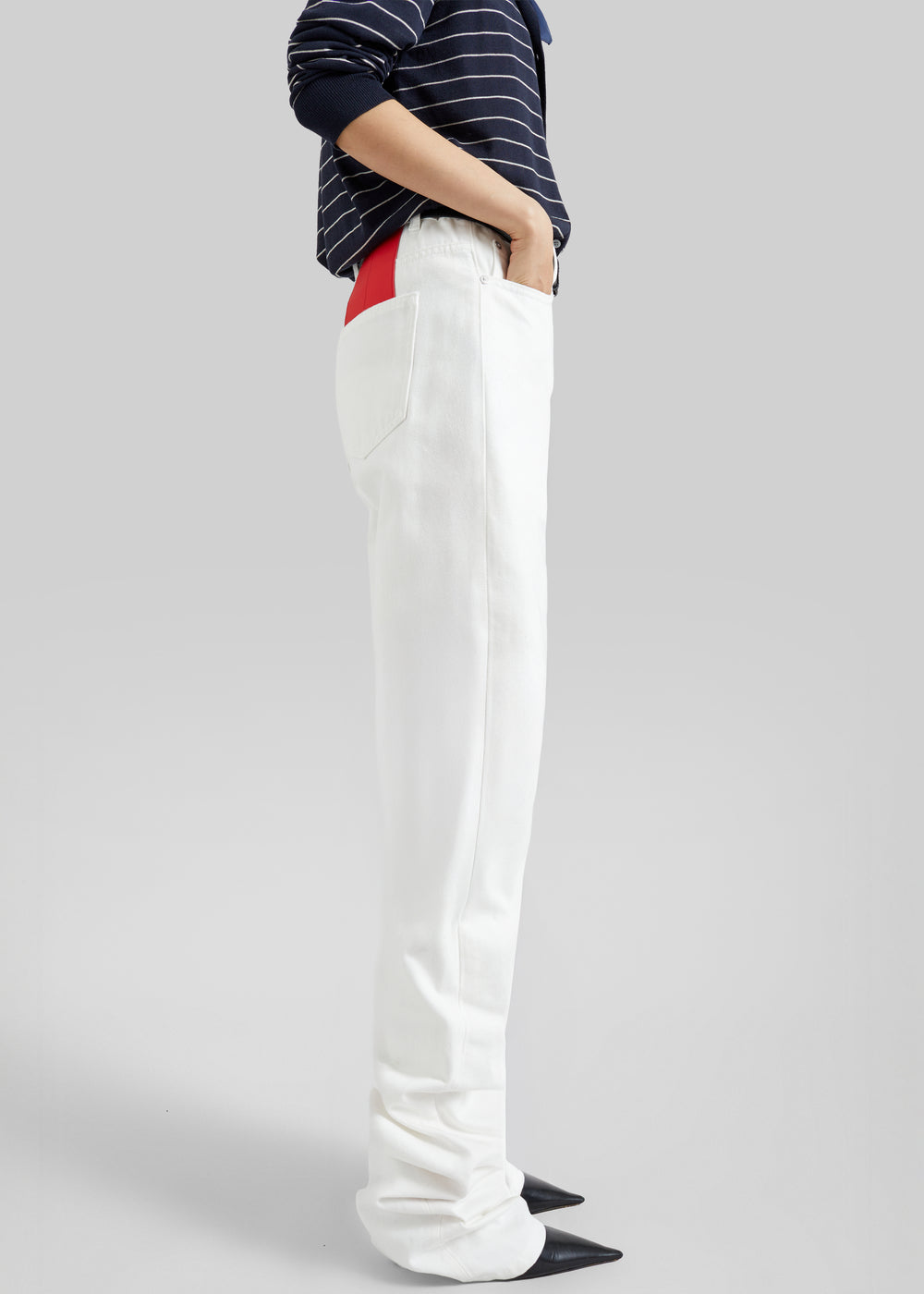 Pieces Uniques Denim Pants - White Wash - 1