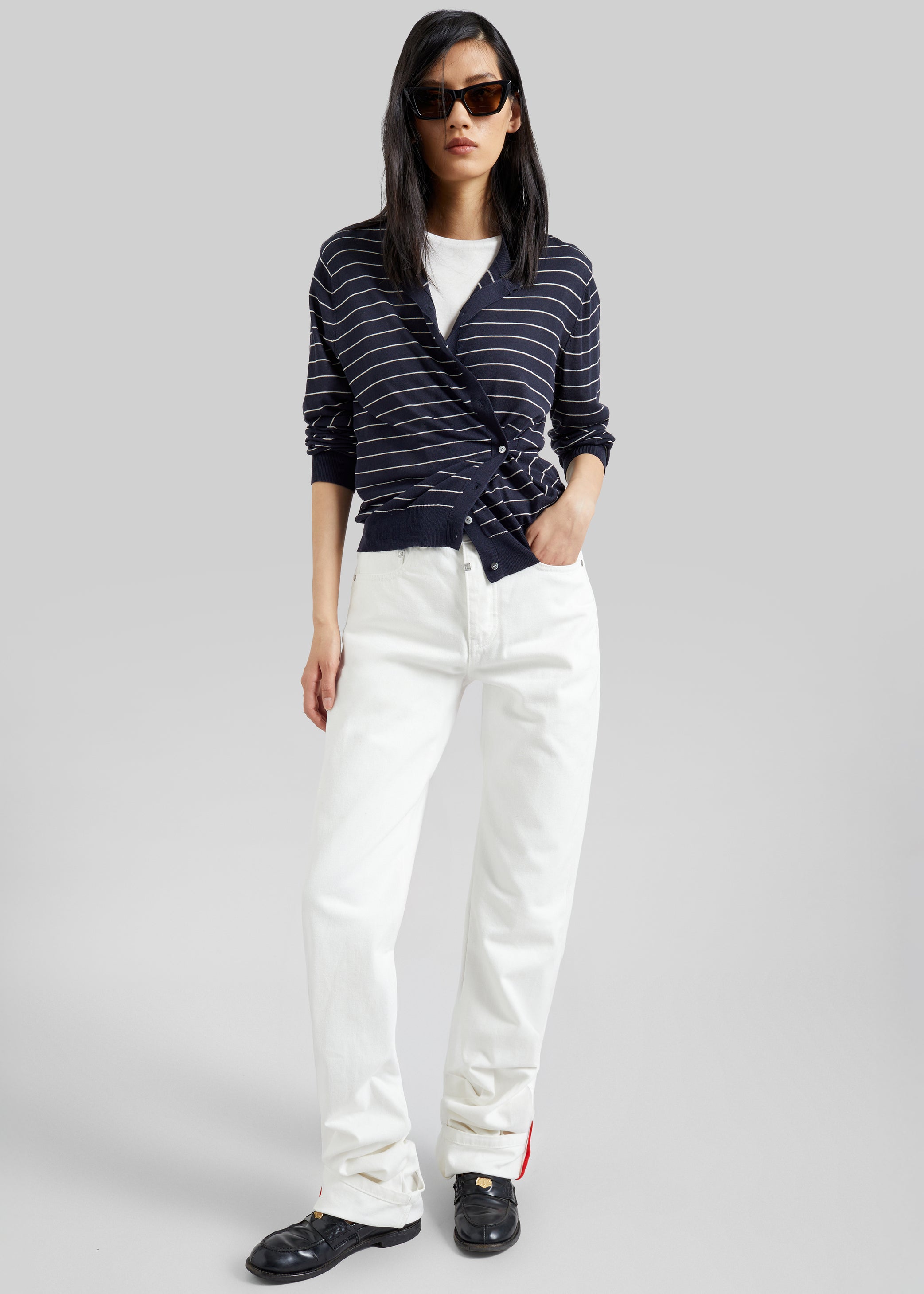 Shop the look image for Pieces Uniques Denim Pants - White Wash