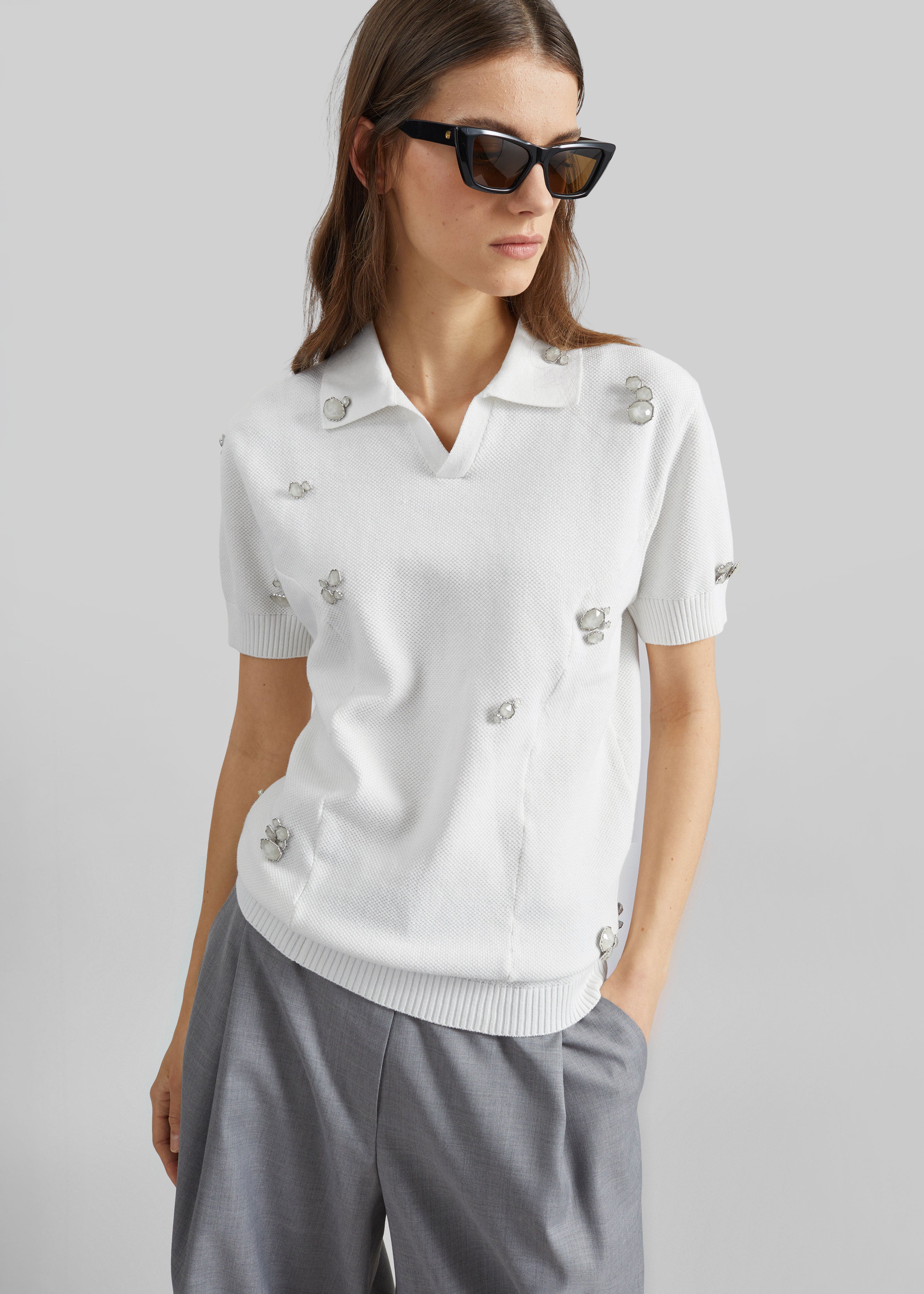 Pieces Uniques Polo Shirt - White Wash - 1