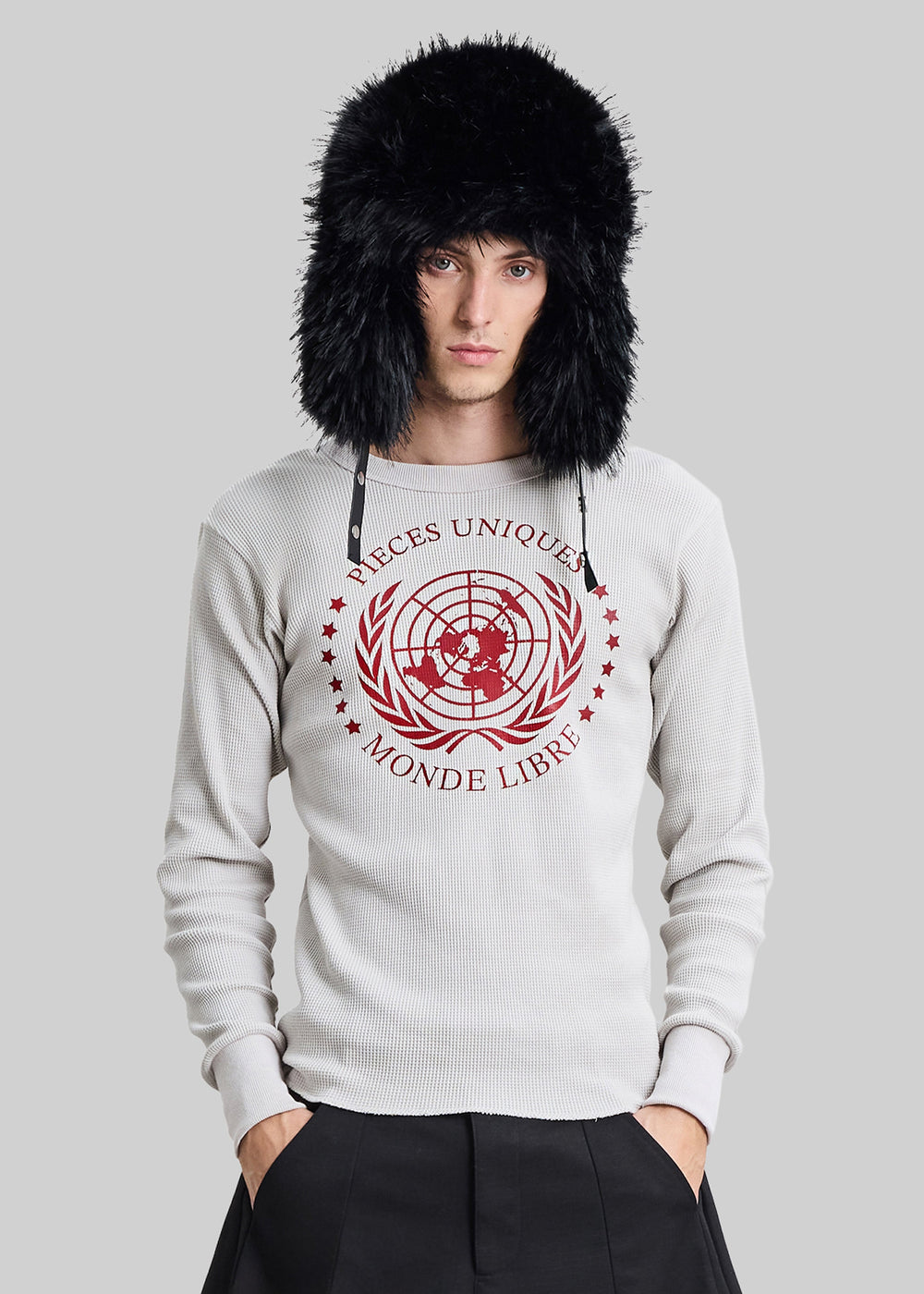 Pieces Uniques Monde Libre Thermal T-Shirt - Grey