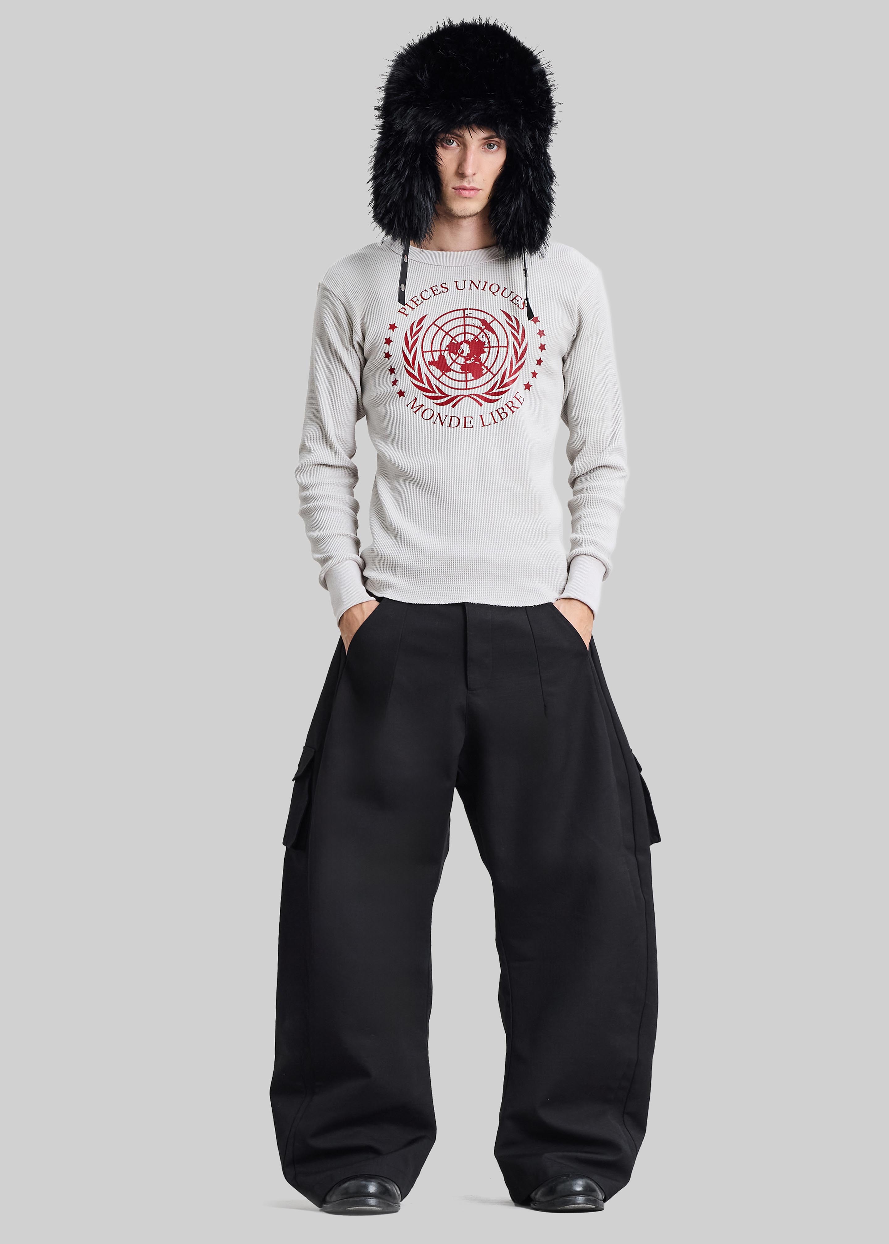 Pieces Uniques Monde Libre Thermal T-Shirt - Grey - 3