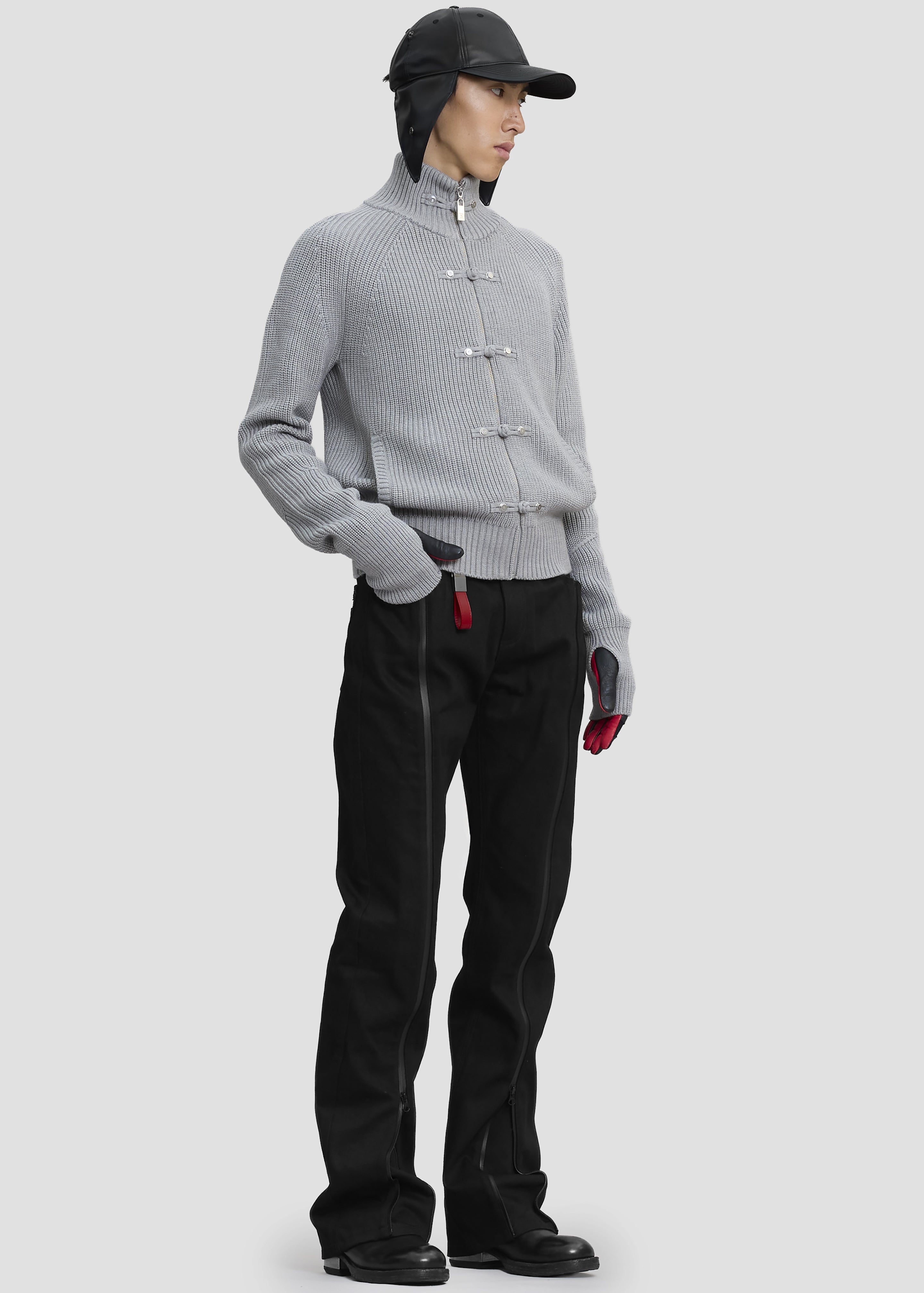 Pieces Uniques Ma Gua Zip Up Sweater - Jian Grey