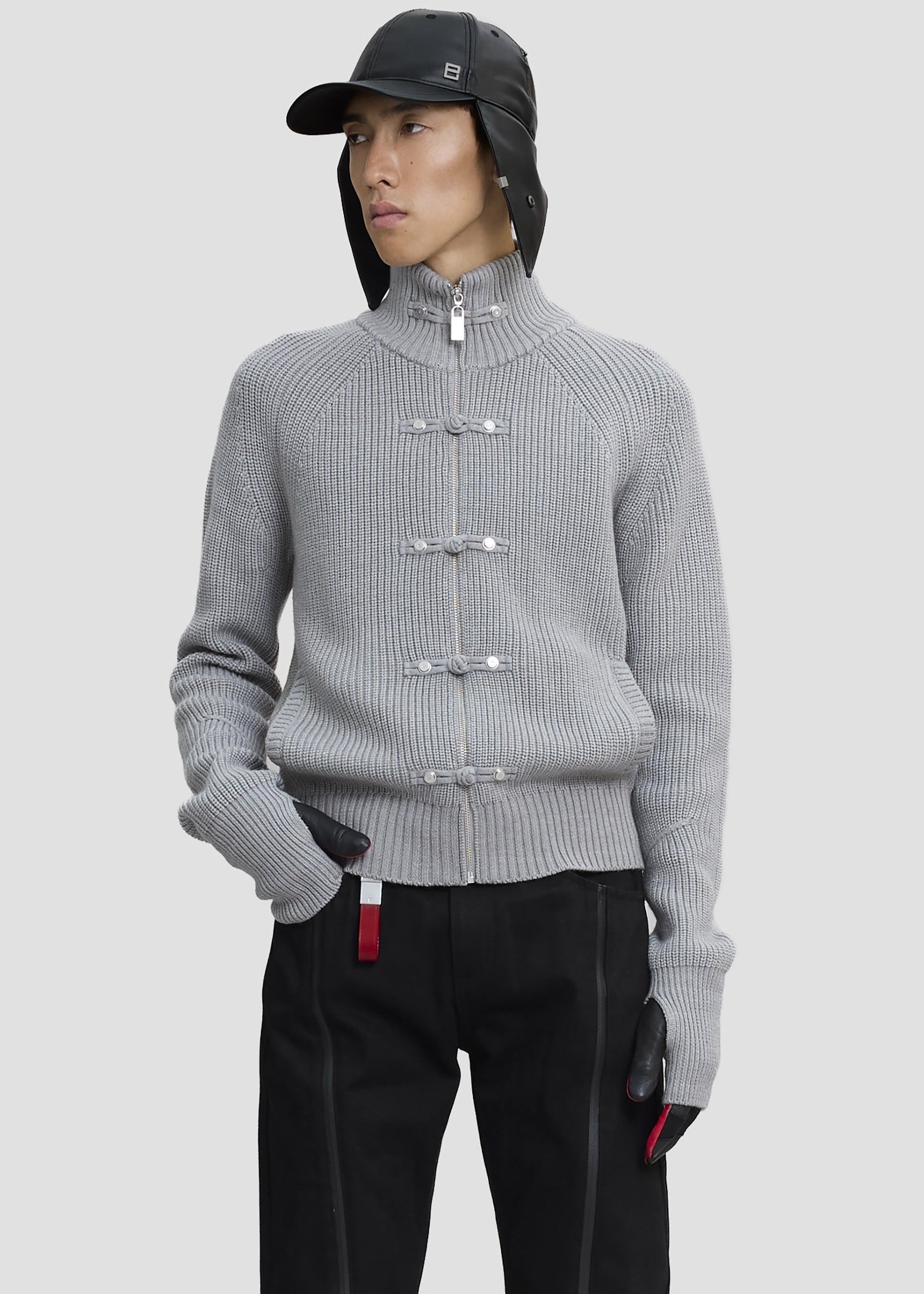 Pieces Uniques Ma Gua Zip Up Sweater - Jian Grey