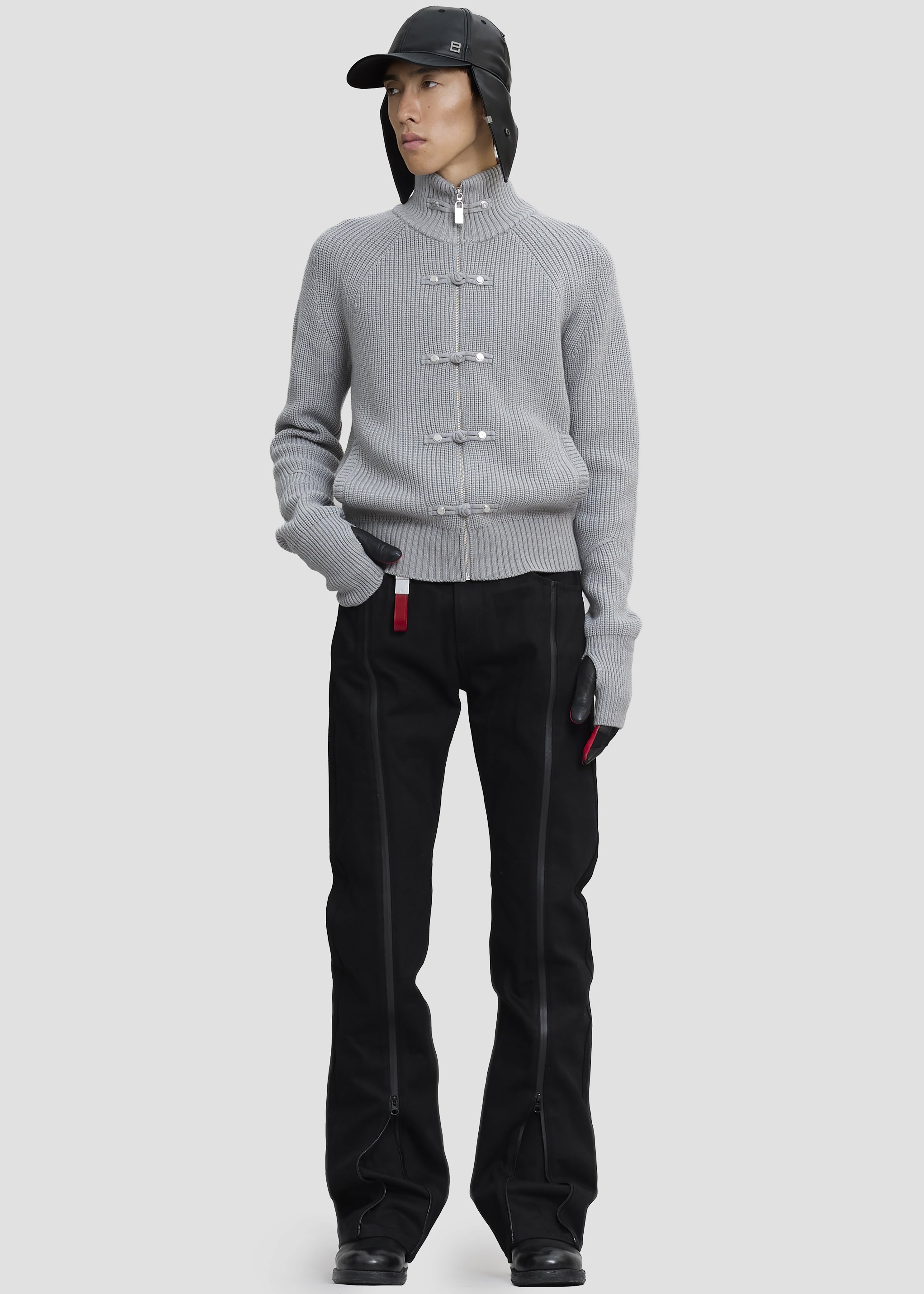 Pieces Uniques Ma Gua Zip Up Sweater - Jian Grey