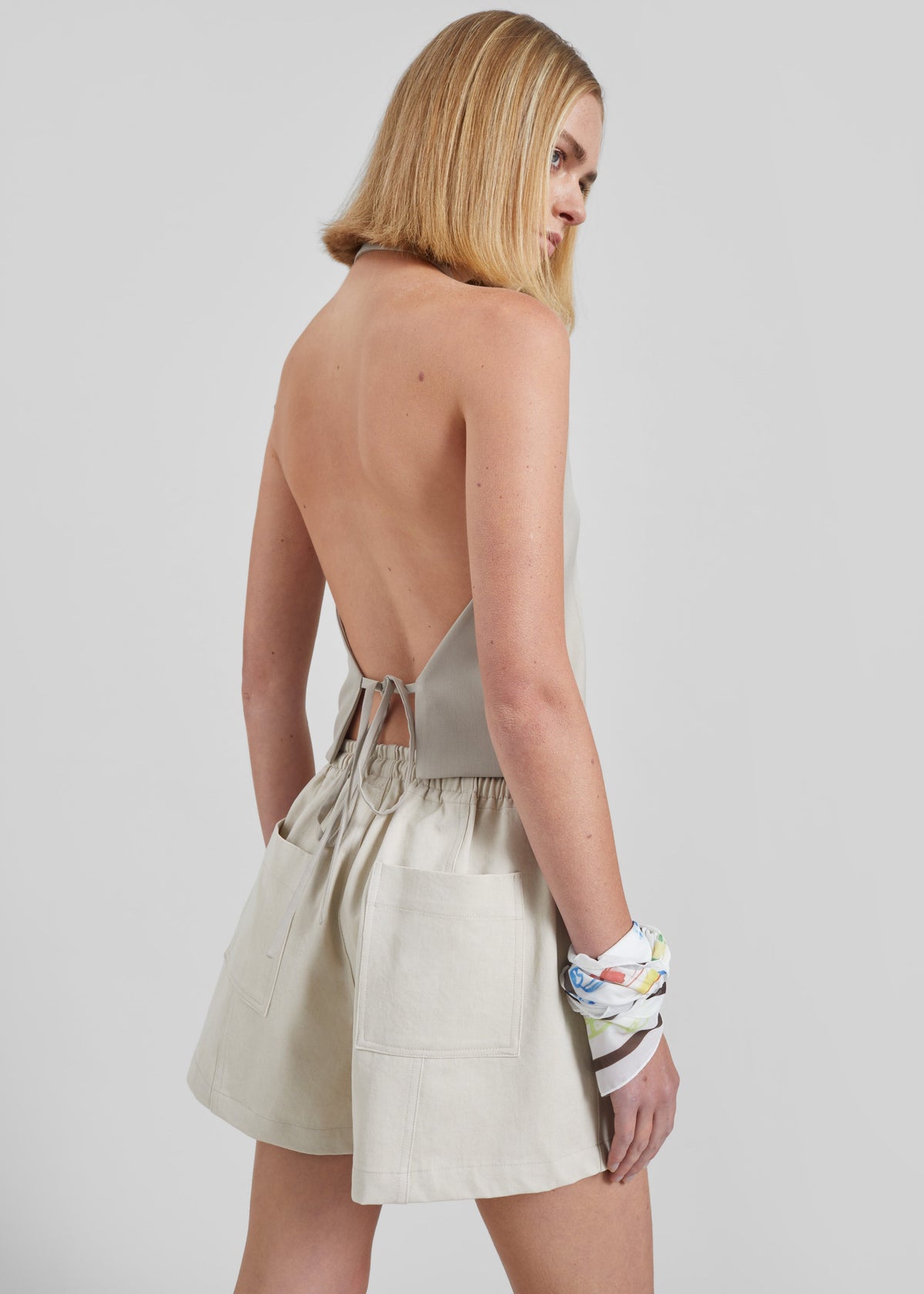 Pierno Cotton Shorts - Beige - 8