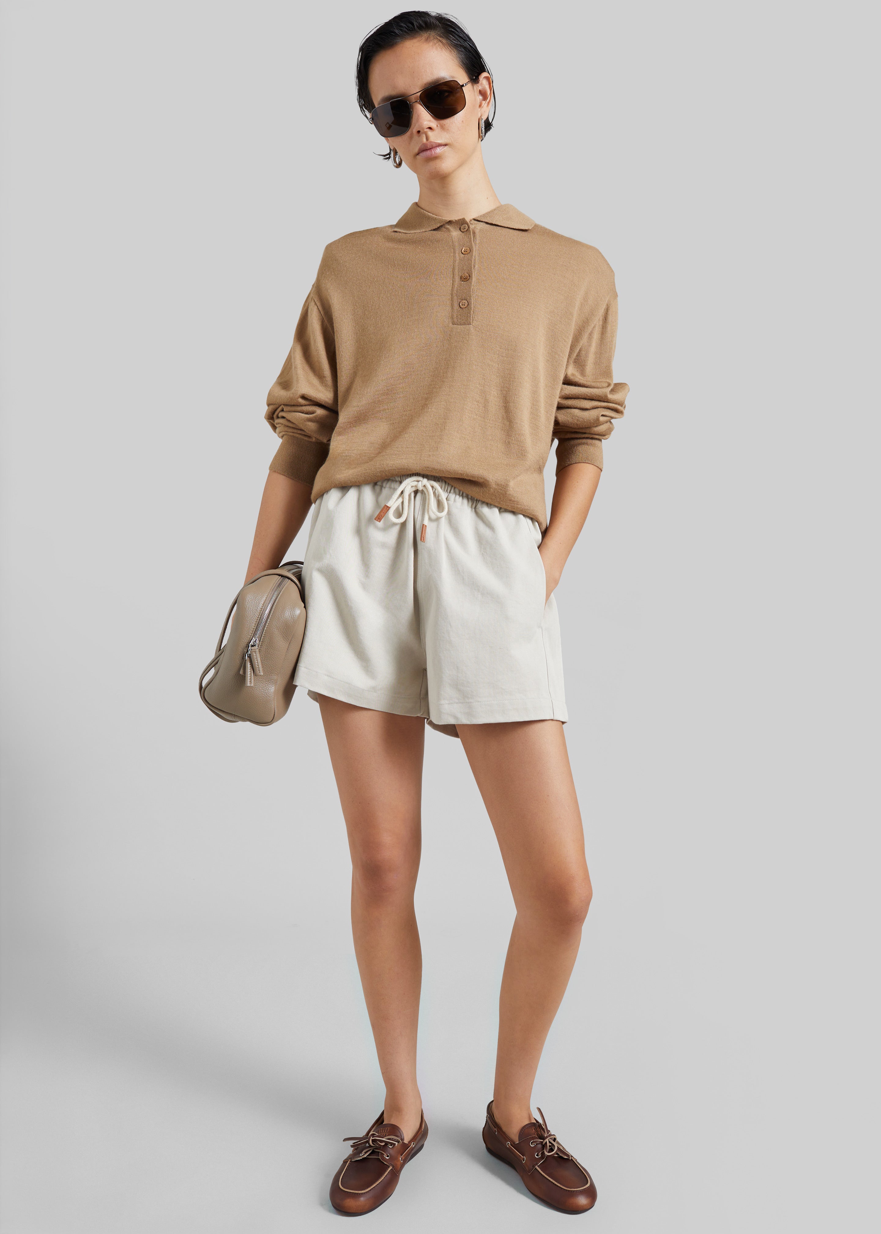 Pierno Cotton Shorts - Beige - 3