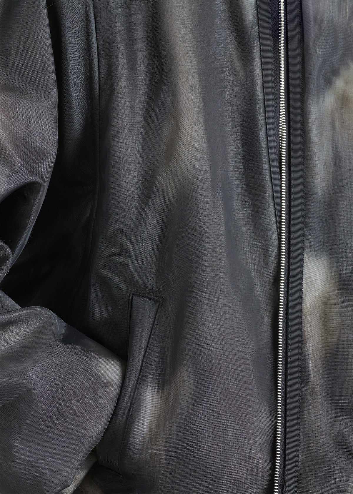 Pietra Fur Mesh Bomber Jacket - Grey