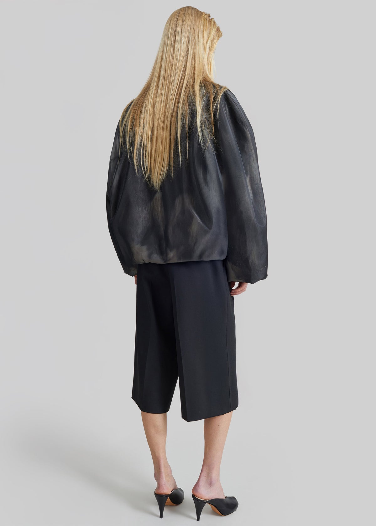 Pietra Fur Mesh Bomber Jacket - Grey