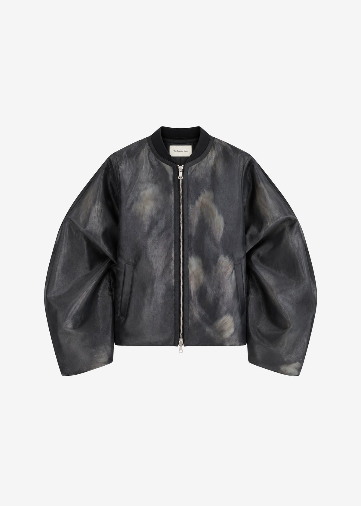 Pietra Fur Mesh Bomber Jacket - Grey