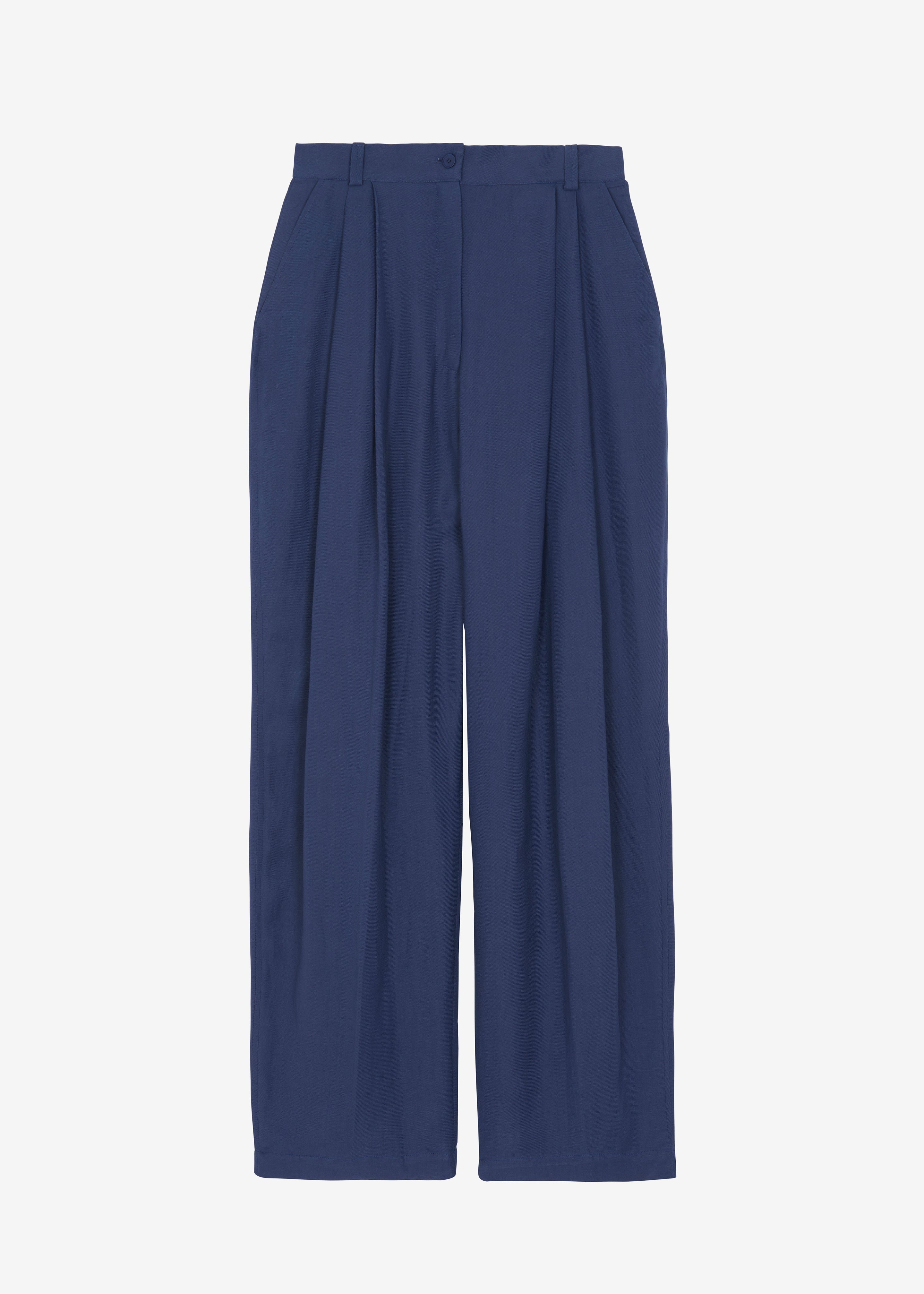 Piper Pleated Trousers - Blue - 8