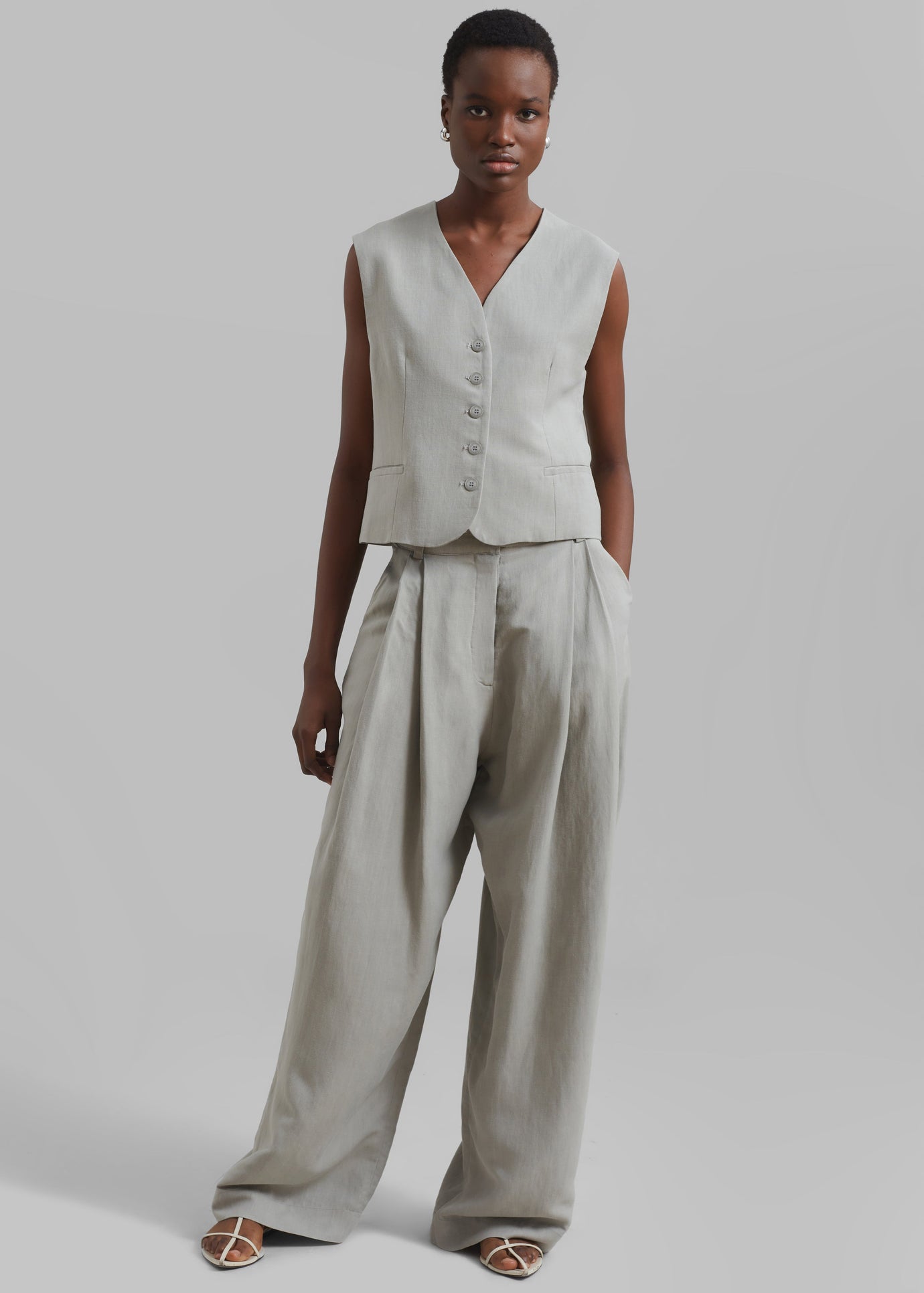 Piper Pleated Trousers - Sage