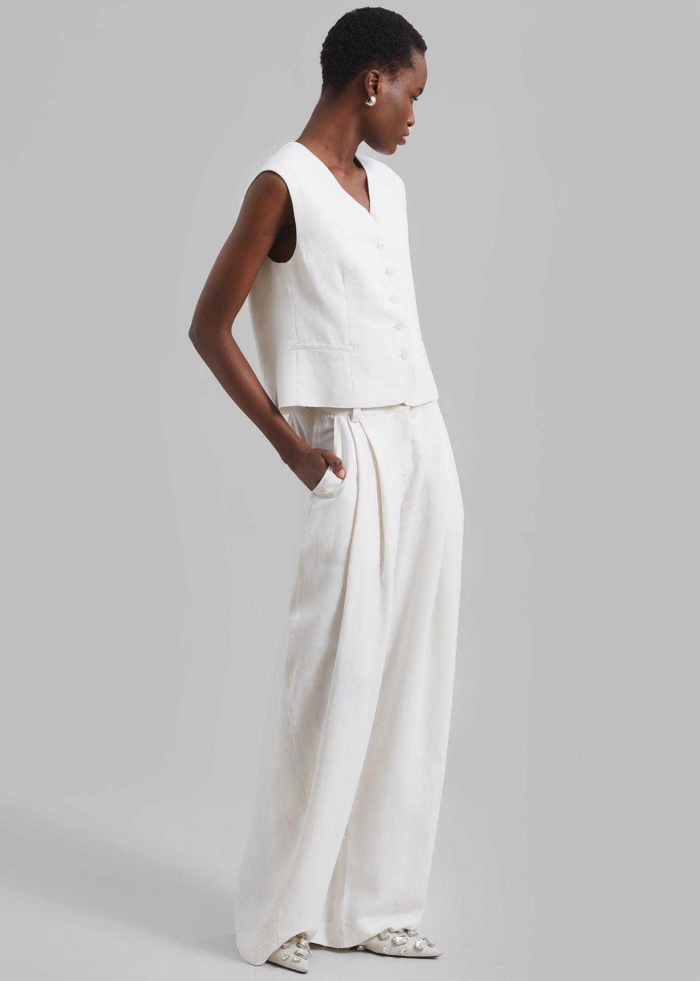 Piper Pleated Trousers - White