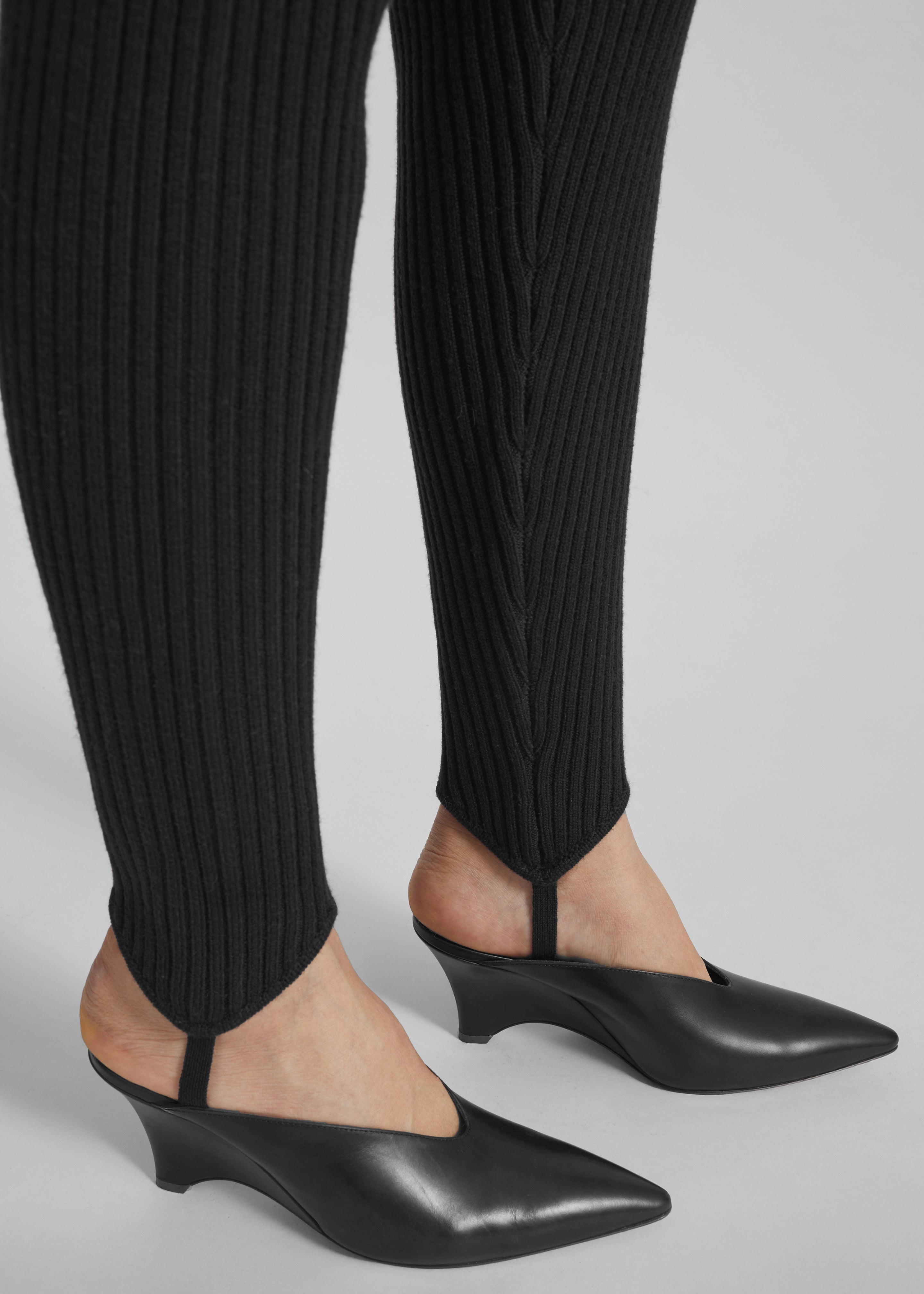 Piuma Knit Stirrup Leggings - Black - 5