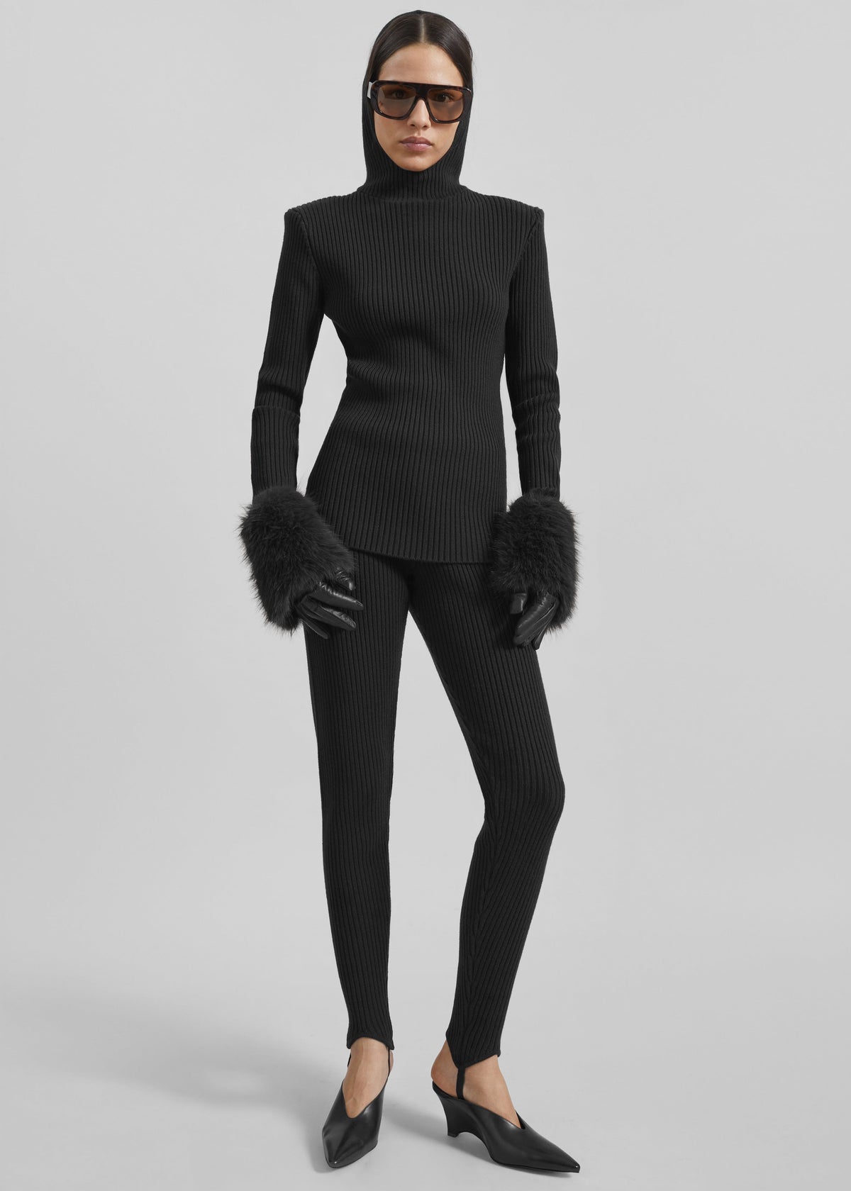 Piuma Knit Stirrup Leggings - Black - 8