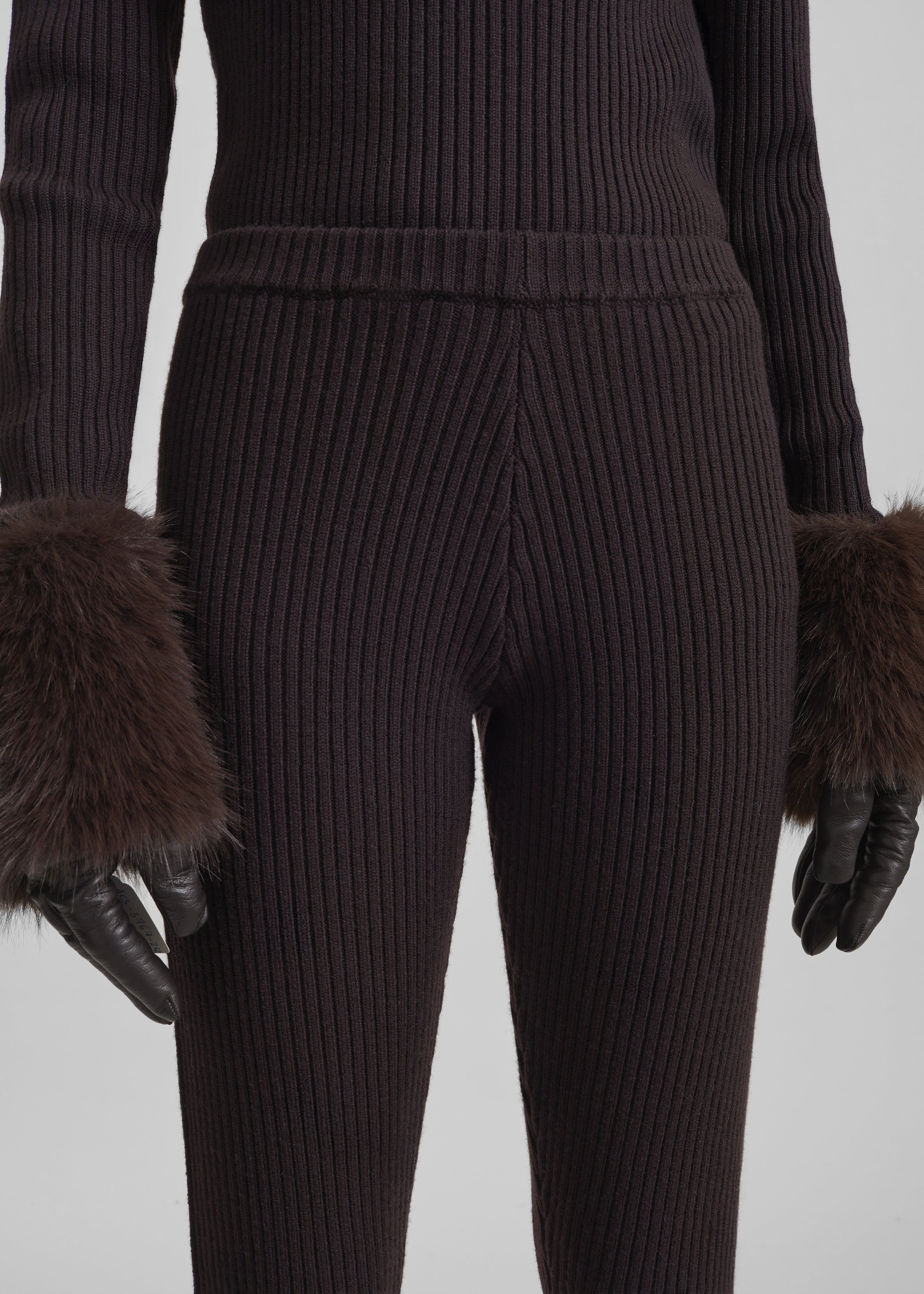 Piuma Knit Stirrup Leggings - Brown - 5