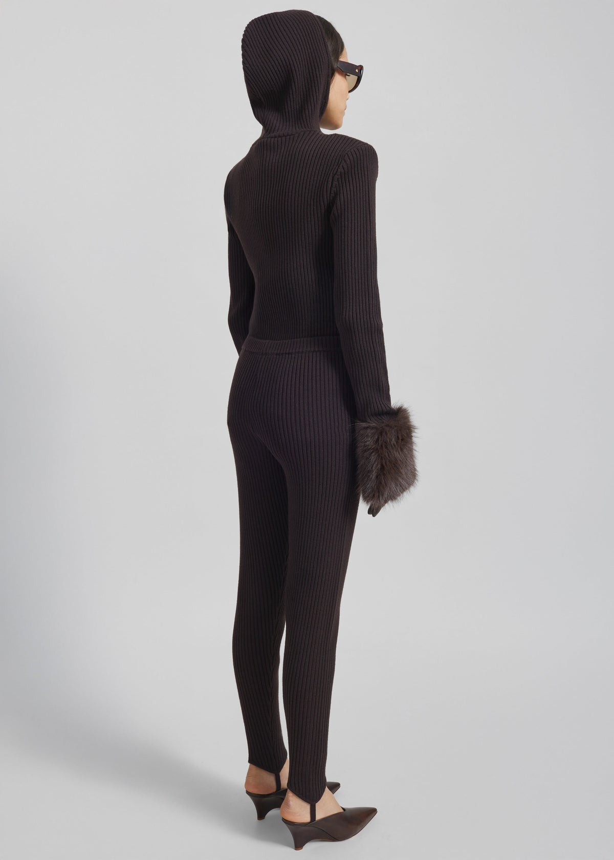 Piuma Knit Stirrup Leggings - Brown - 10