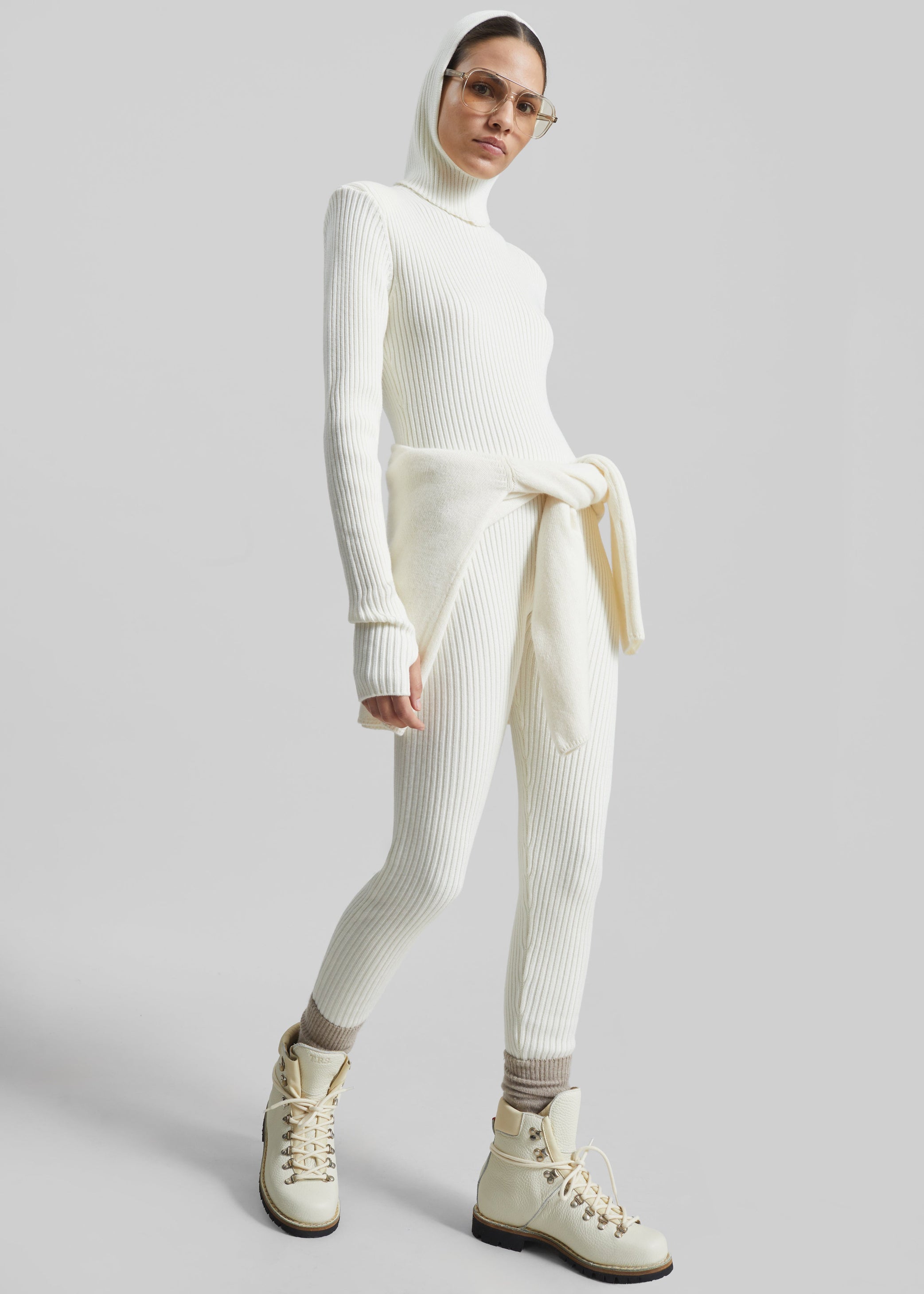 Shop the look image for Larice Hooded Knit Top - White