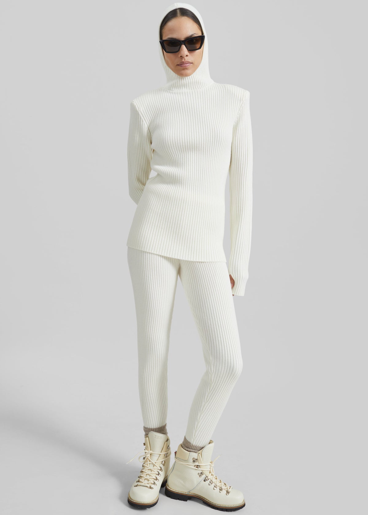 Piuma Knit Stirrup Leggings - White - 7