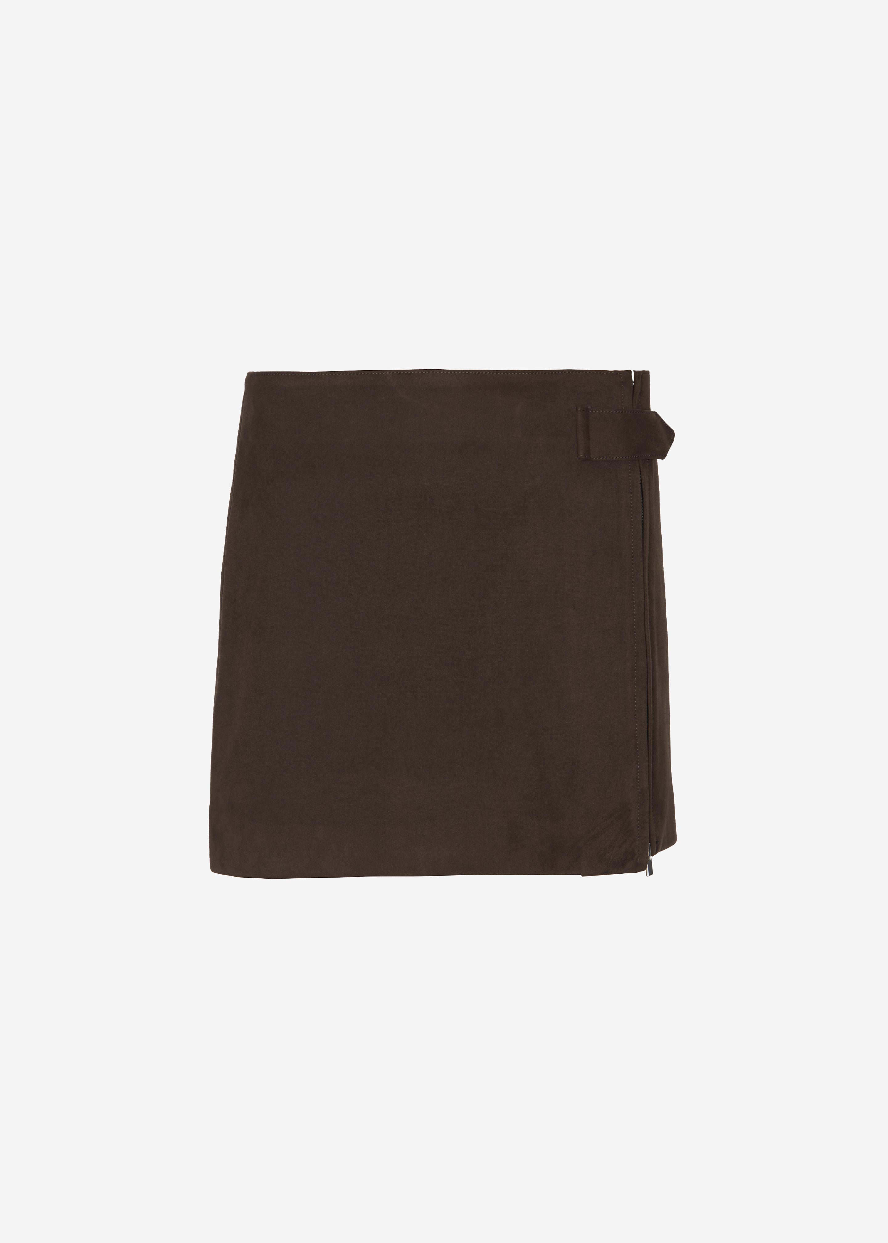 Polly Faux Suede Mini Skirt - Brown - 9