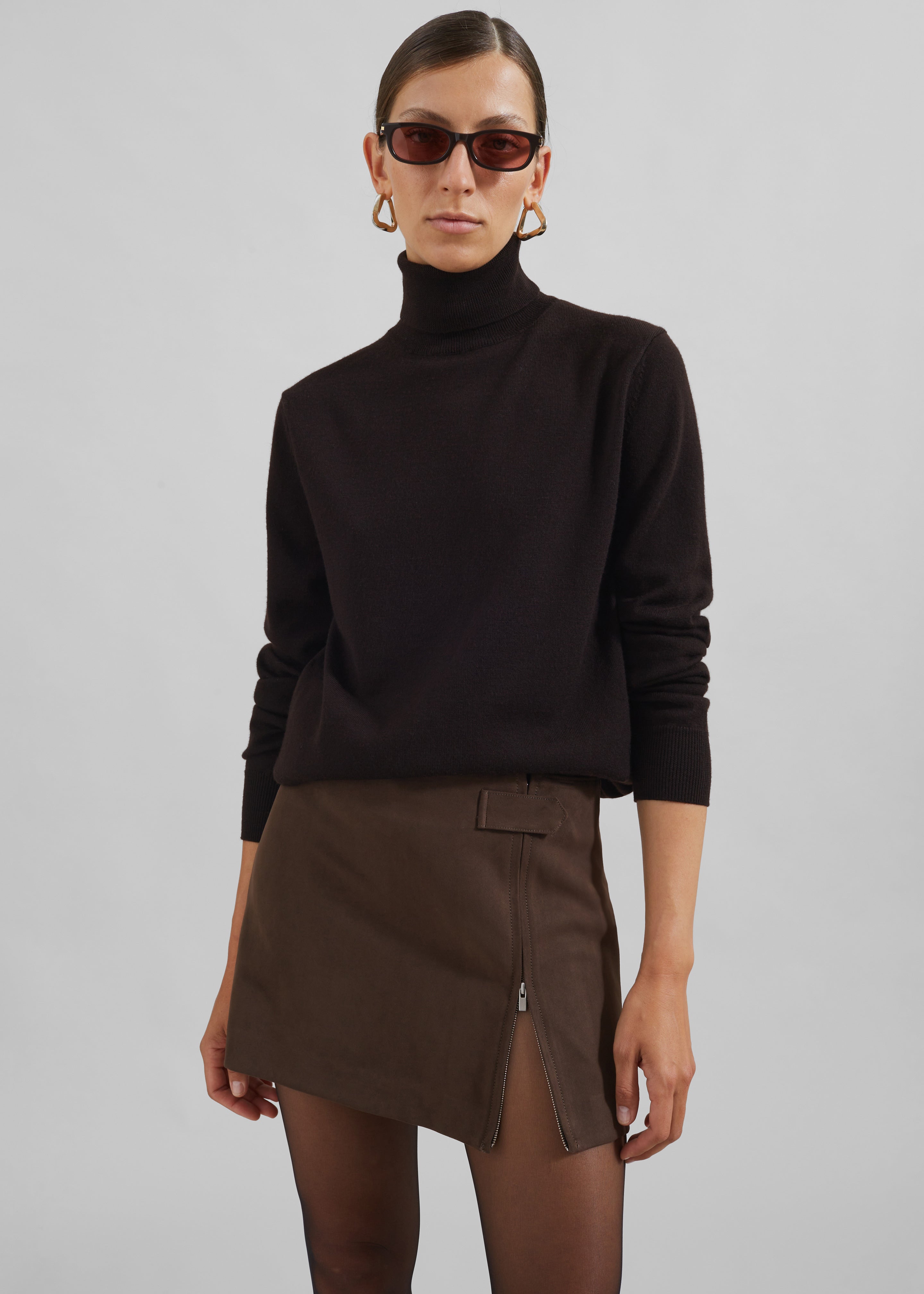 Polly Faux Suede Mini Skirt Brown Frankie Shop Europe