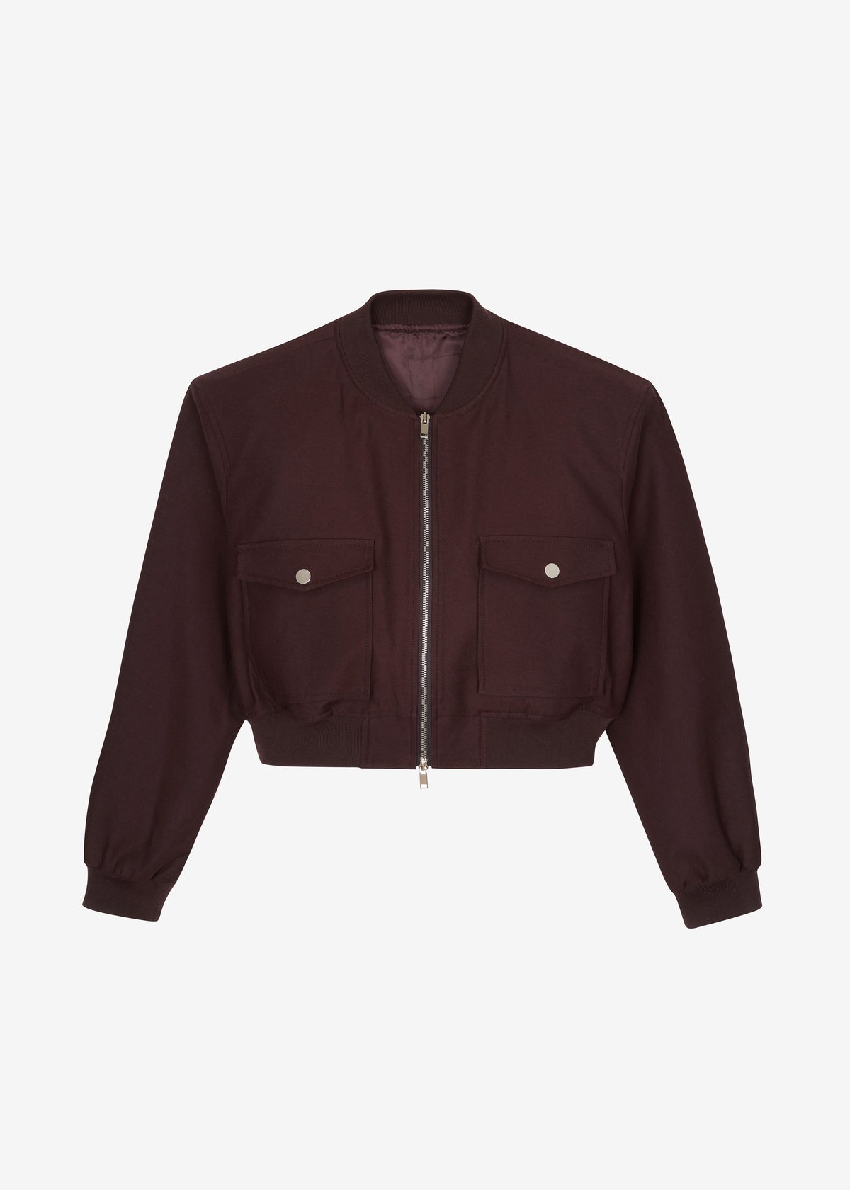 Pomona Crop Bomber Jacket - Burgundy - 9