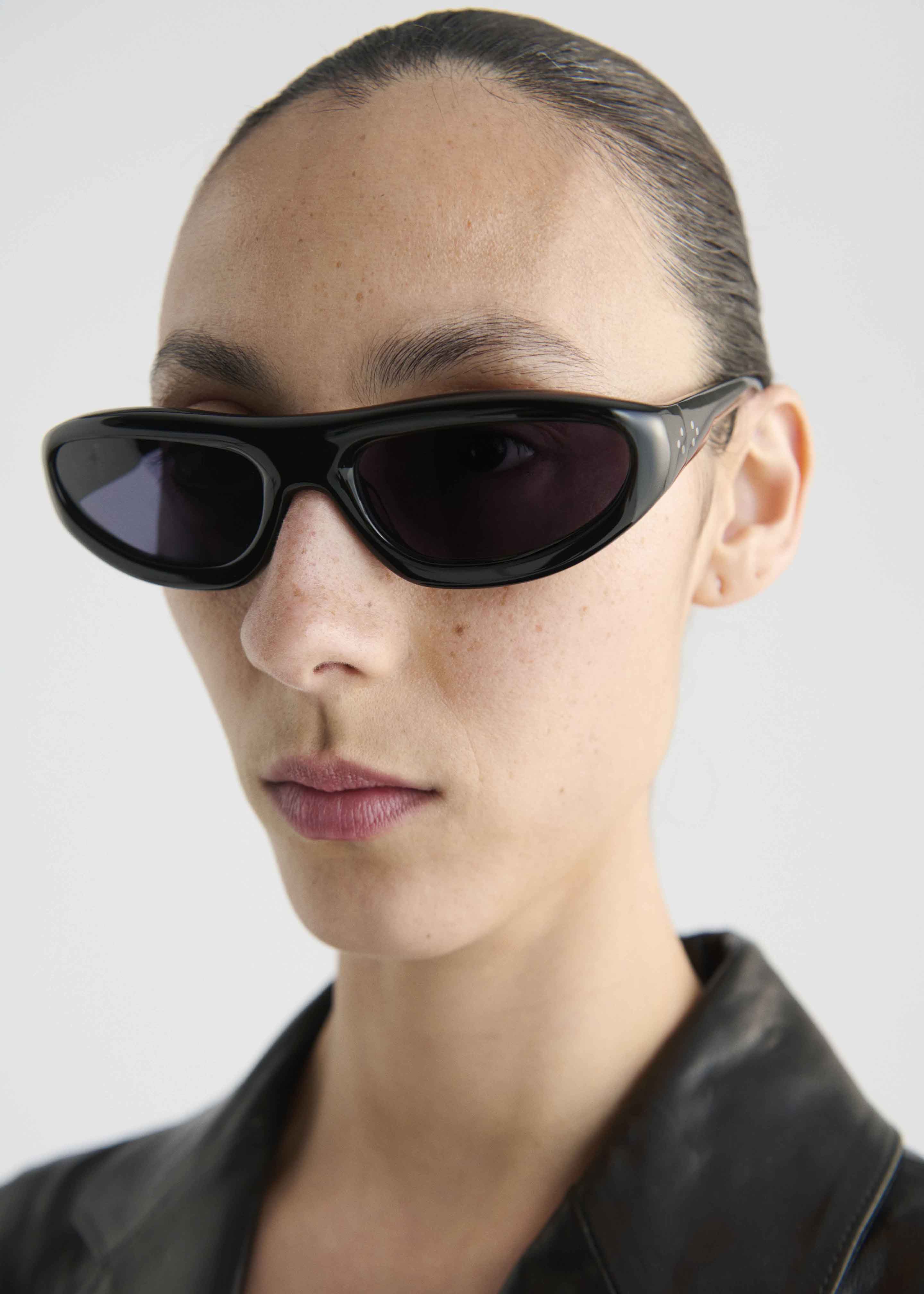 Port Tanger Uns Sunglasses - Black Acetate/Black Lens - 4