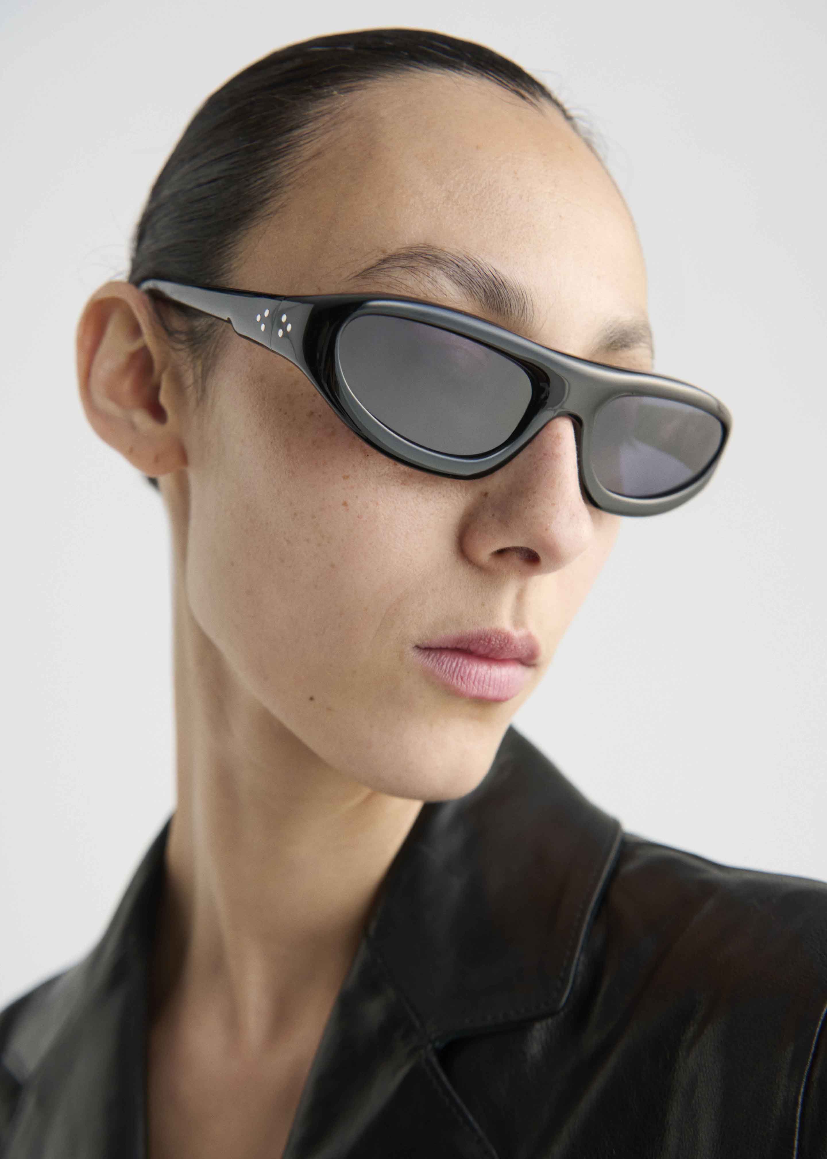 Port Tanger Uns Sunglasses - Black Acetate/Black Lens - 3