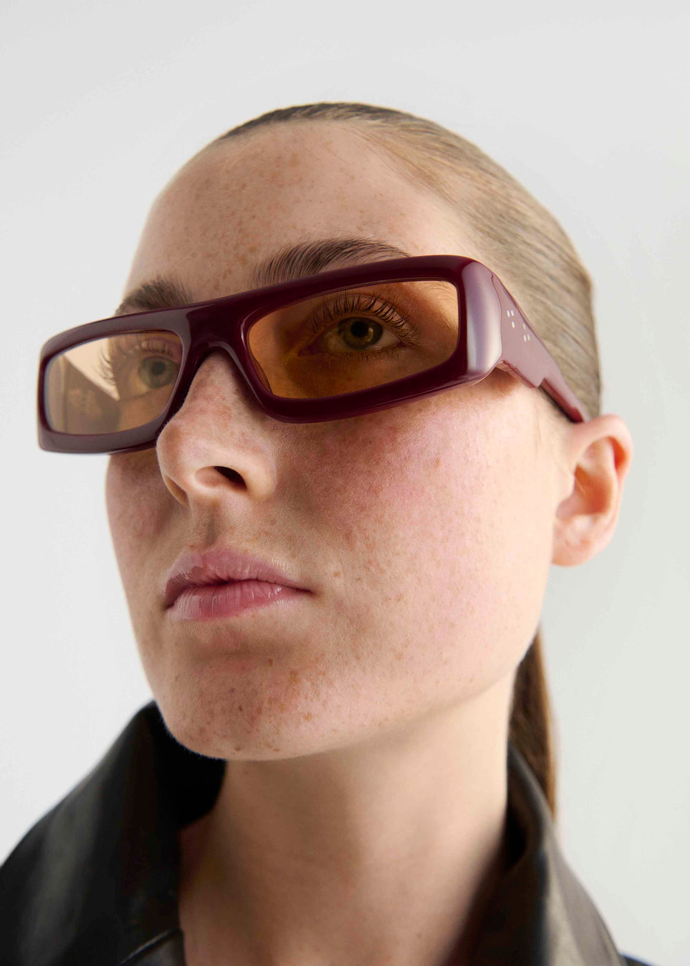 Port Tanger Daryan Sunglasses - Carmesi Acetate/Amber Lens
