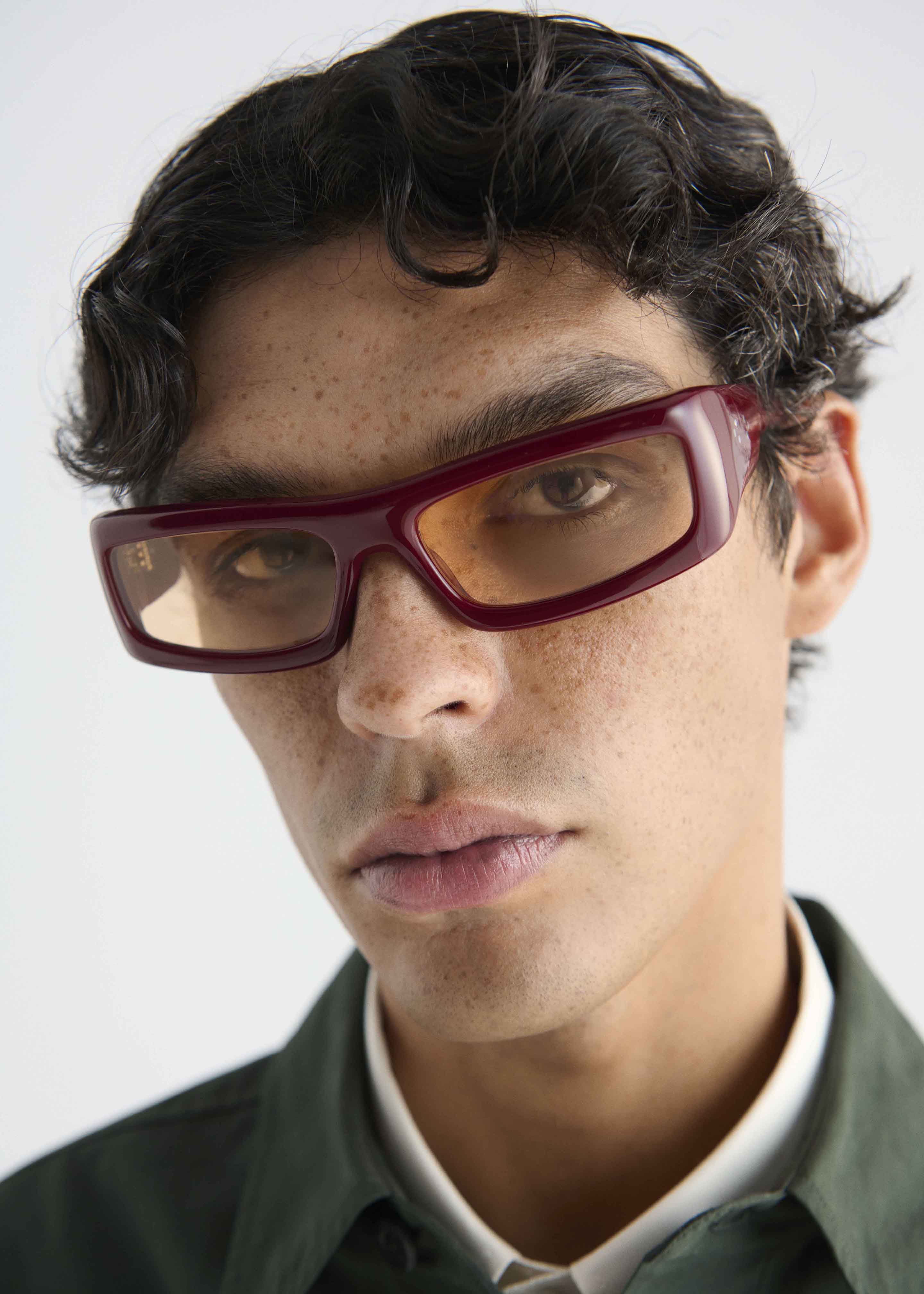Port Tanger Daryan Sunglasses - Carmesi Acetate/Amber Lens - 5 - [gender-male]