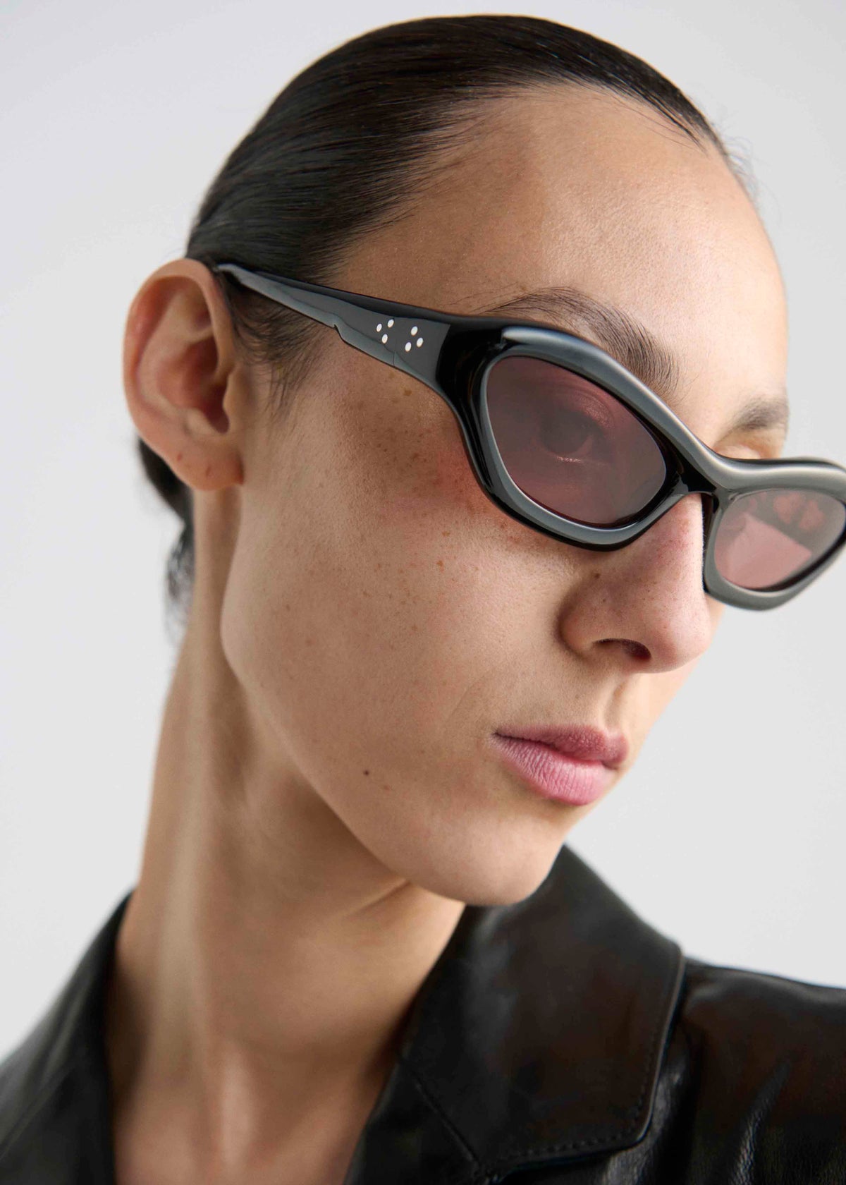 Port Tanger Hayya Sunglasses - Black Acetate/Tobacco Lens - 3