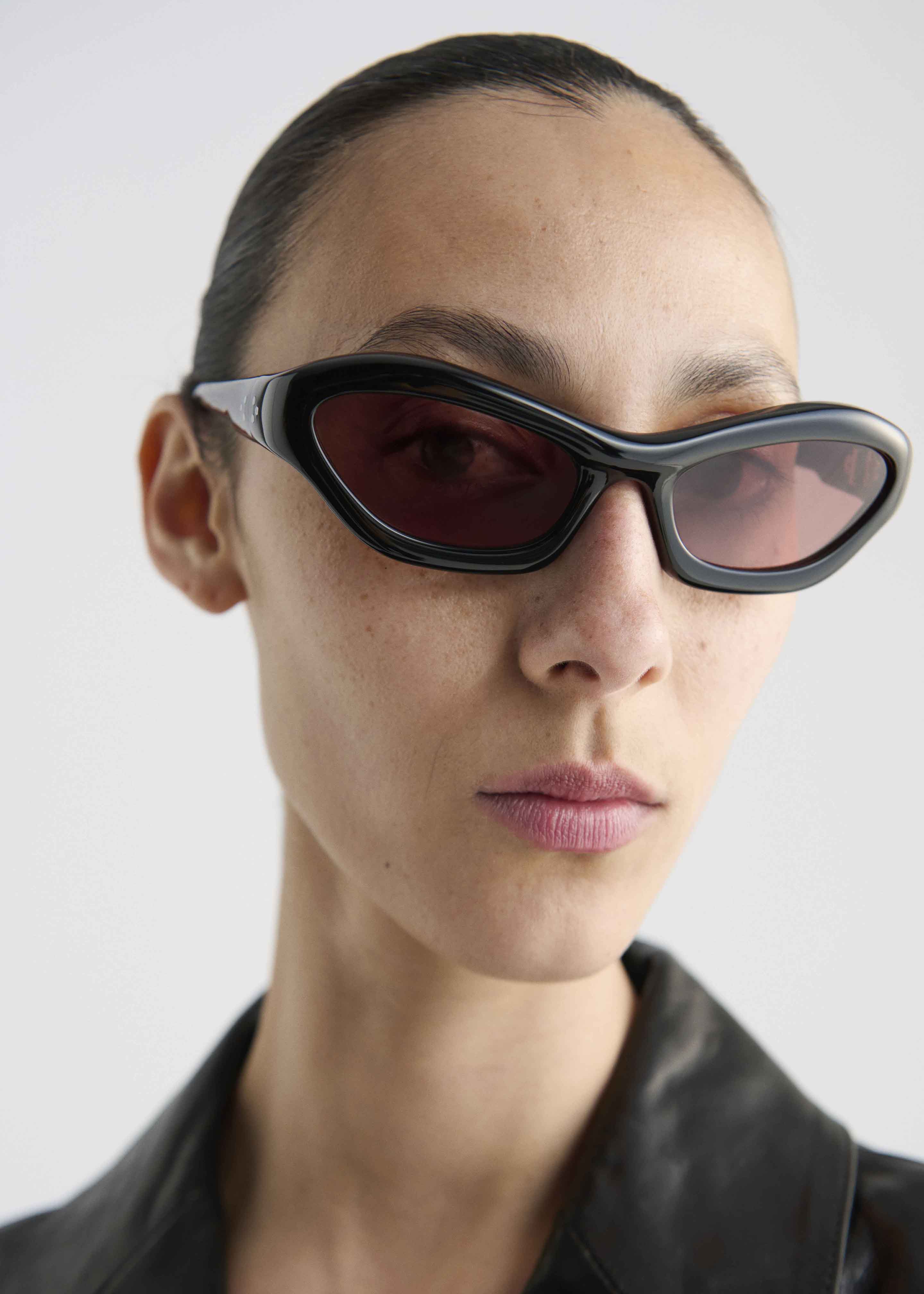 Port Tanger Hayya Sunglasses - Black Acetate/Tobacco Lens - 1