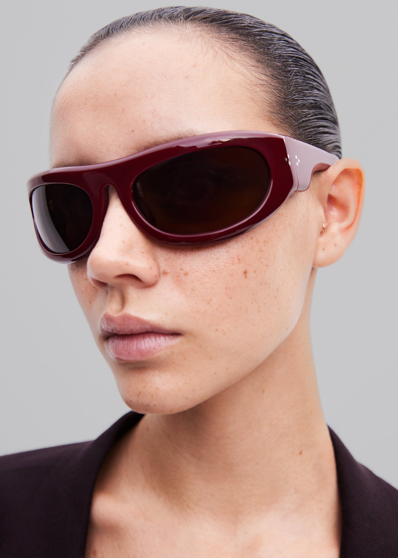 Port Tanger Safaa Sunglasses - Burgundy Acetate/Tobacco Lens - 1