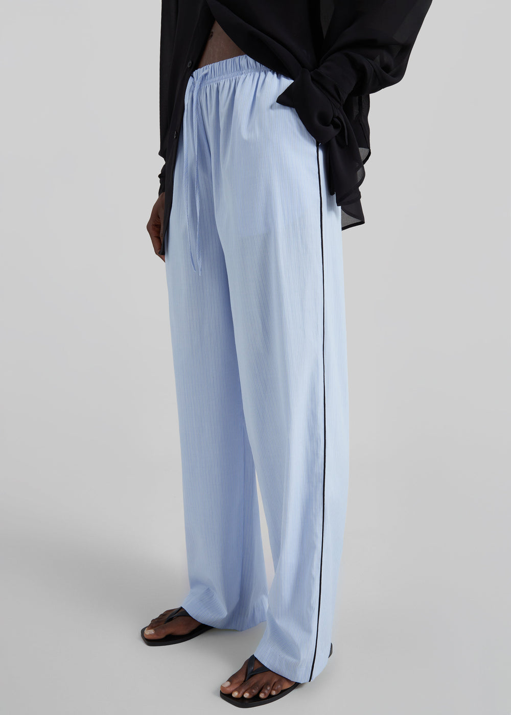 Porto Contrast Piped Pants - Blue/White Stripe - 1