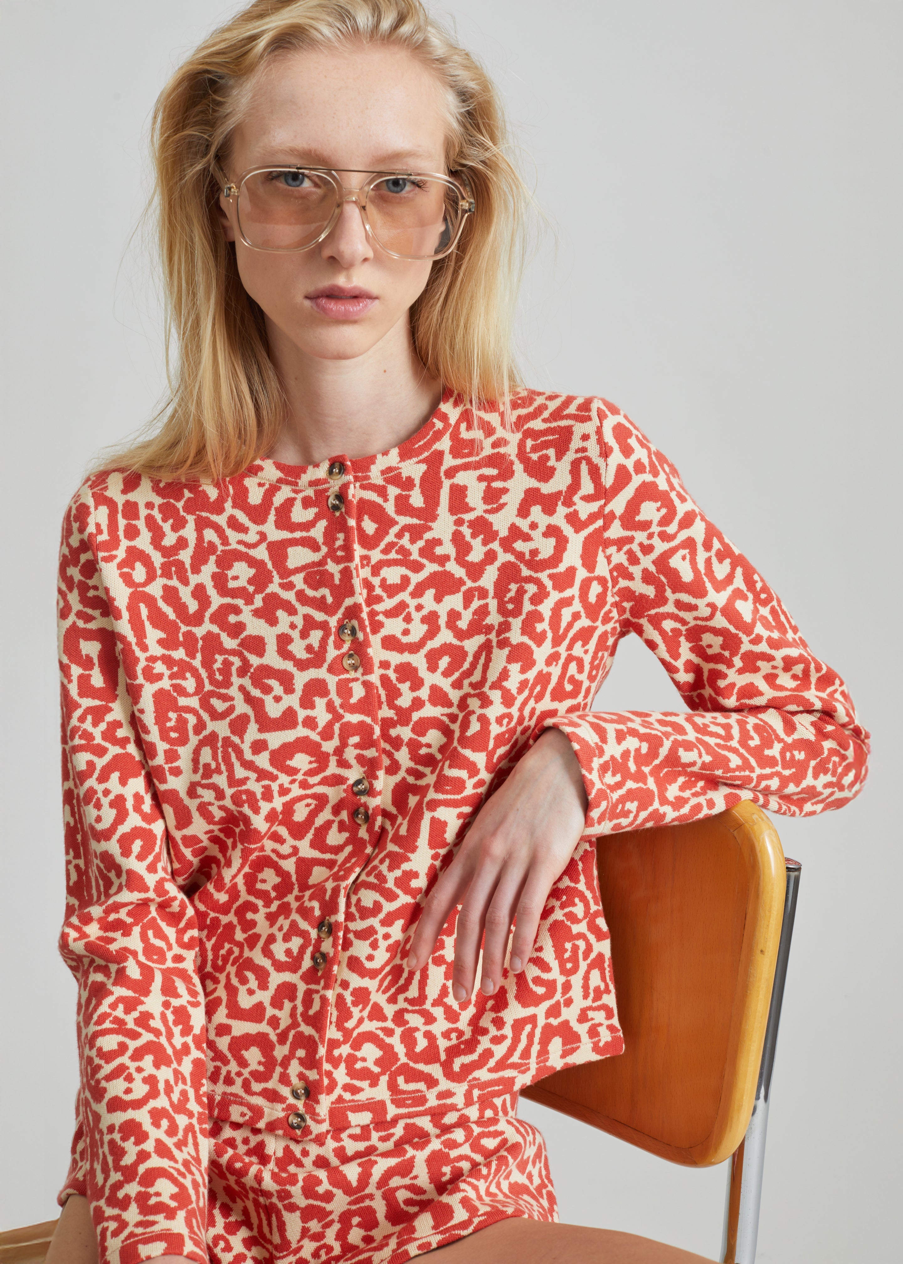 Posse Lexi Cardigan - Red Leopard - 2